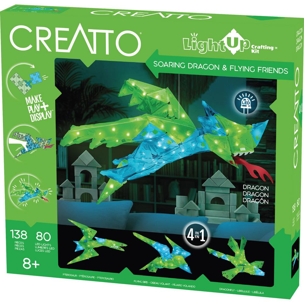 Creatto: Soaring Dragon & Flying Friends - DIY 3D Puzzle Building Kit for Kids & Adults - Perfect for Home Decor, Gifts & STEM Learning Activities