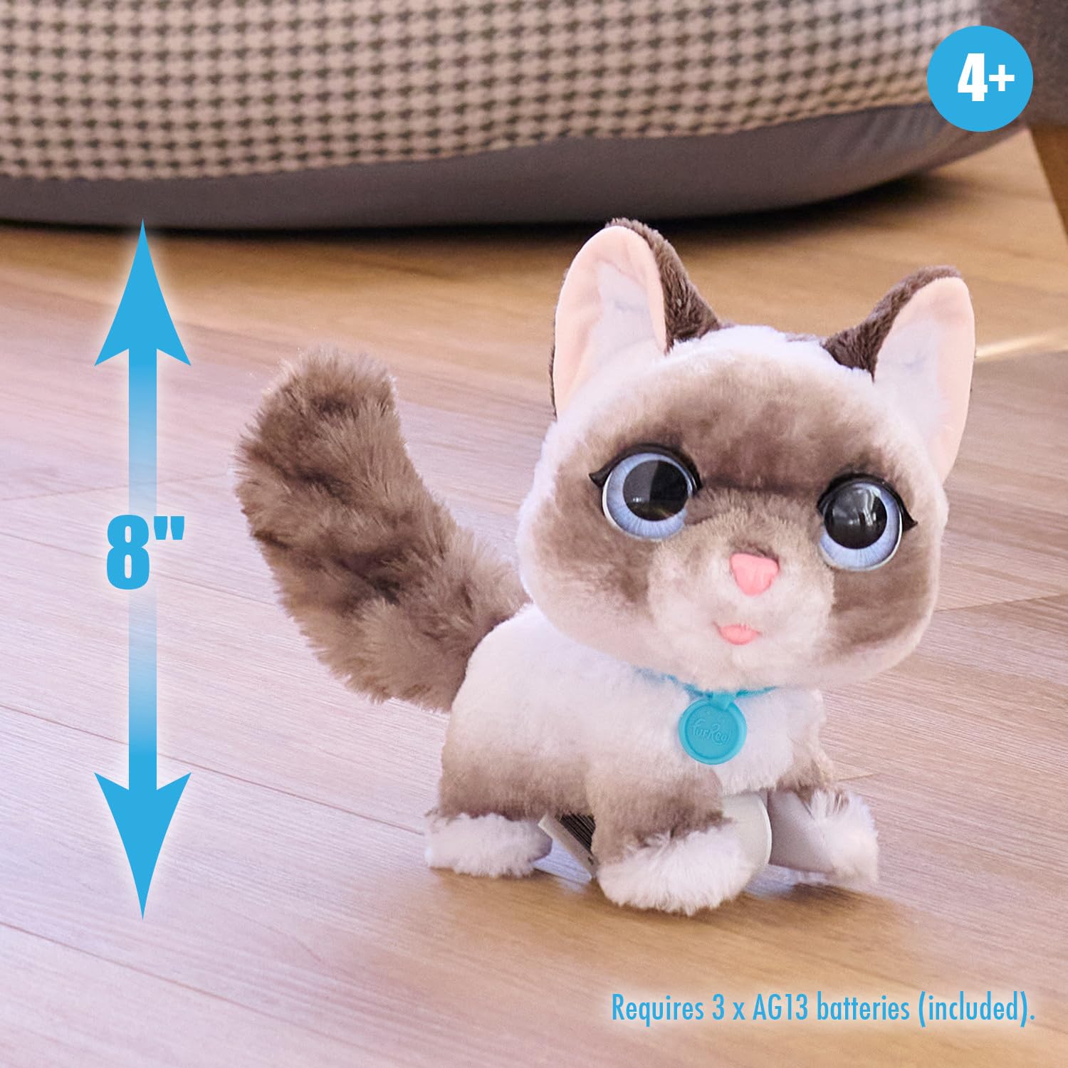 FurReal Wagalots Kitty - Interactive Plush Toy for Kids Ages 4+ | Soft Faux Fur Stuffed Animal | Perfect Gift for Birthday & Christmas | Fun Pretend Play Companion