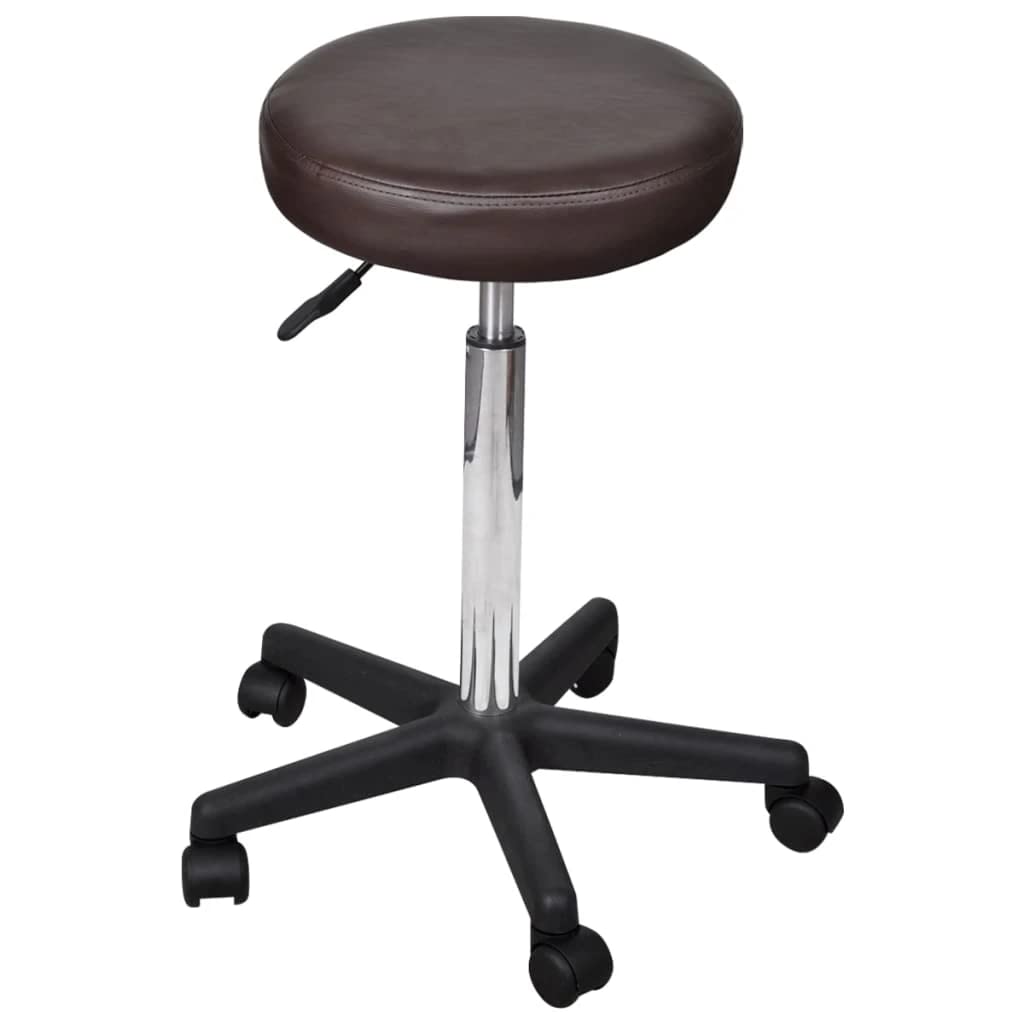 vidaXL Faux Leather Office Stool - Adjustable Swivel Computer Chair with Wheels for Home & Office - Multiple Color Options - Ergonomic Desk Seating for Work, Study & Gaming