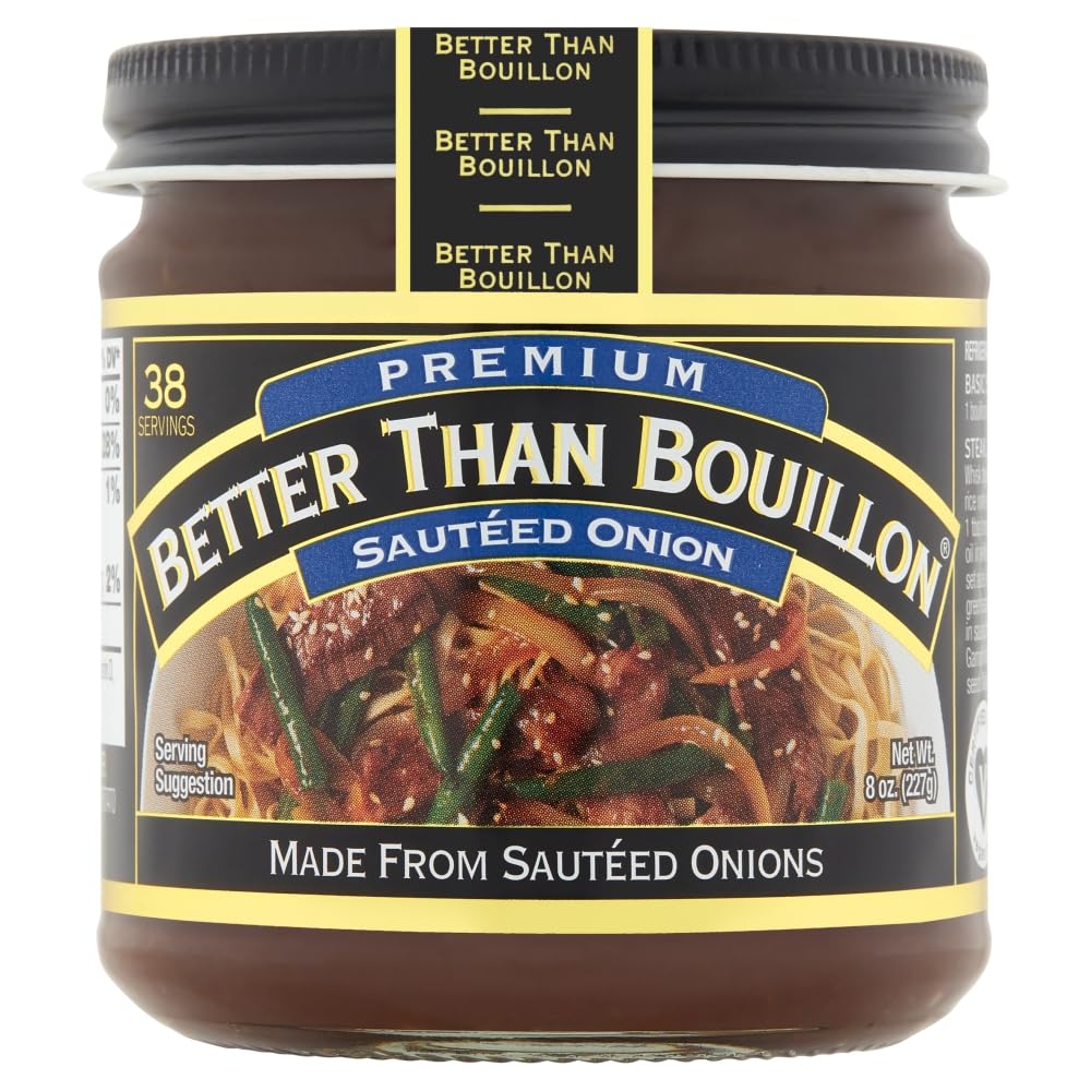 Better Than Bouillon Premium Base Variety Pack - 4 Flavor Bundle (Roasted Chicken, Beef, Garlic, Onion) 8 oz Jars - Gourmet Soup & Cooking Stock Concentrate for Chefs, Home Cooks & Meal Prep - Perfect for Soups, Stews, Gravies & Sauces