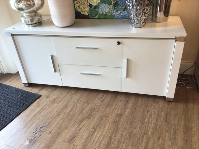 Jesper Office 500 Series White Credenza - Modern Storage Cabinet for Home & Office Organization | Perfect for Living Room, Bedroom or Workspace