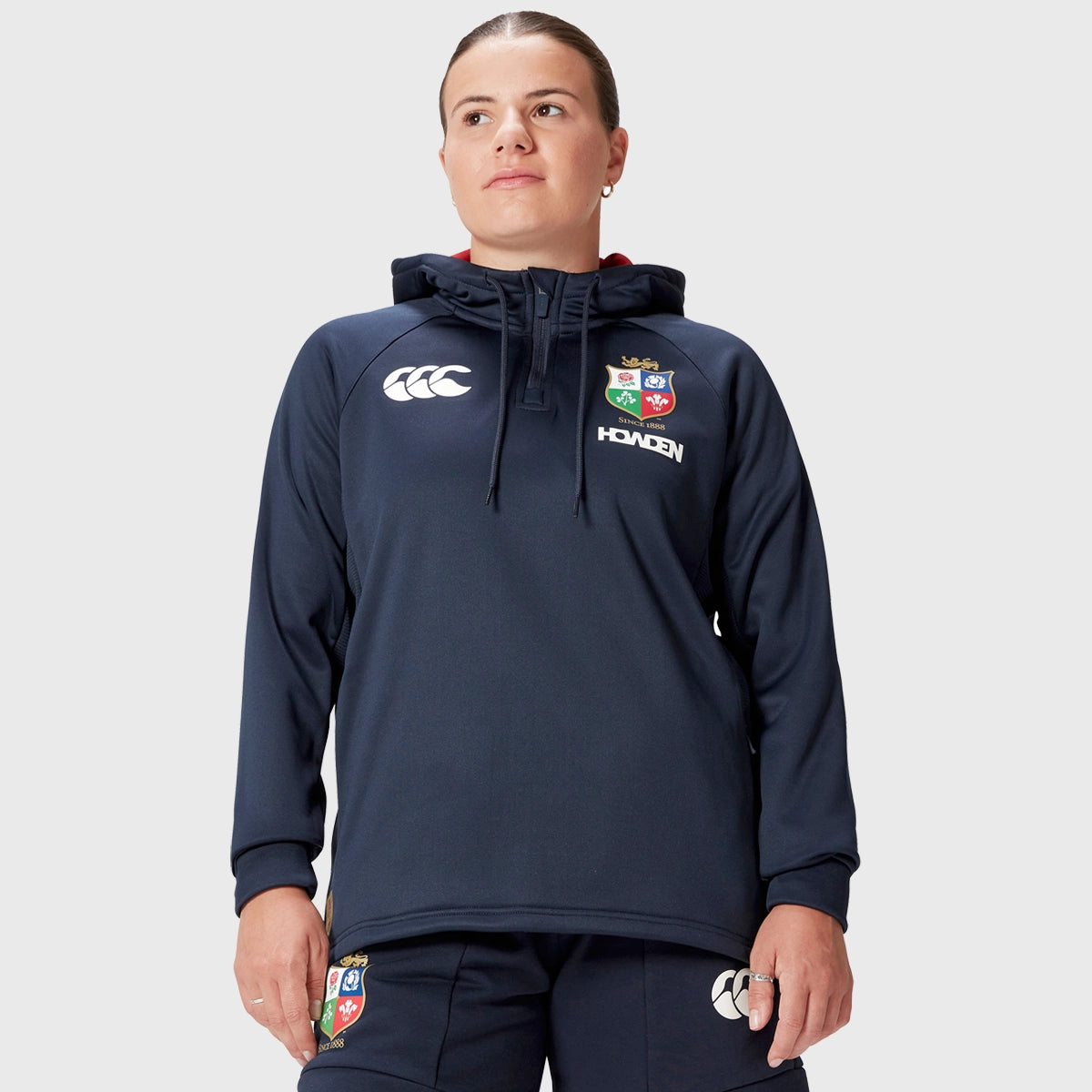 Canterbury British & Irish Lions Women's 1/4 Zip Hoody - Navy Blue Rugby Pullover for Training & Match Days | Comfortable & Stylish Sports Apparel