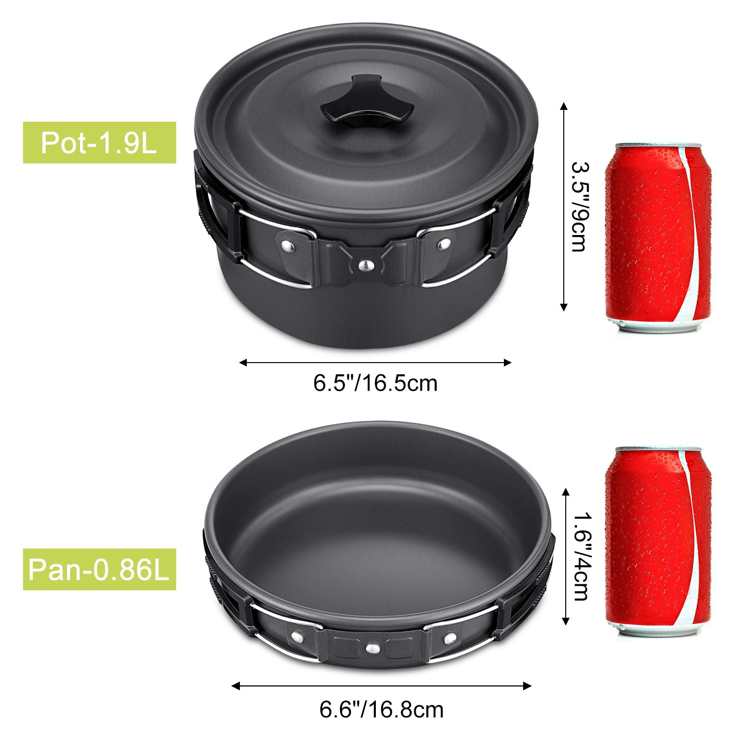 G4Free 19PCS Camping Cookware Set - Non-Stick Pot & Pan with Kettle, Stainless Steel Cups, Plates, Forks, Knives & Spoons - Lightweight Backpacking Gear for Hiking, Picnics & Outdoor Cooking Adventures