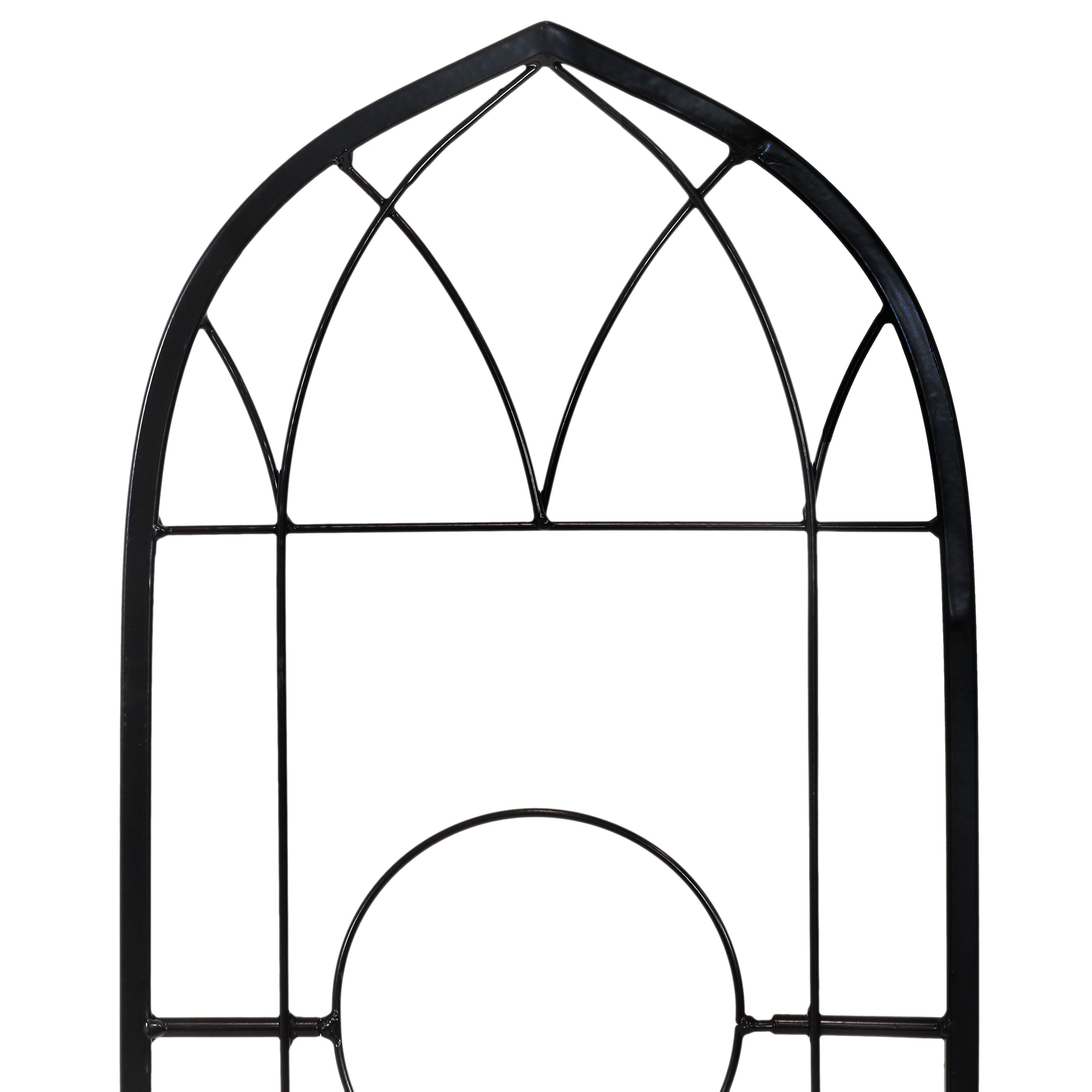 Sunnydaze 2-Piece Arched Garden Trellis with Folding Flowerpot Supports - Sturdy Metal Plant Climbing Frame for Vines, Roses & Outdoor Decor - Perfect for Patio, Backyard & Garden Landscaping