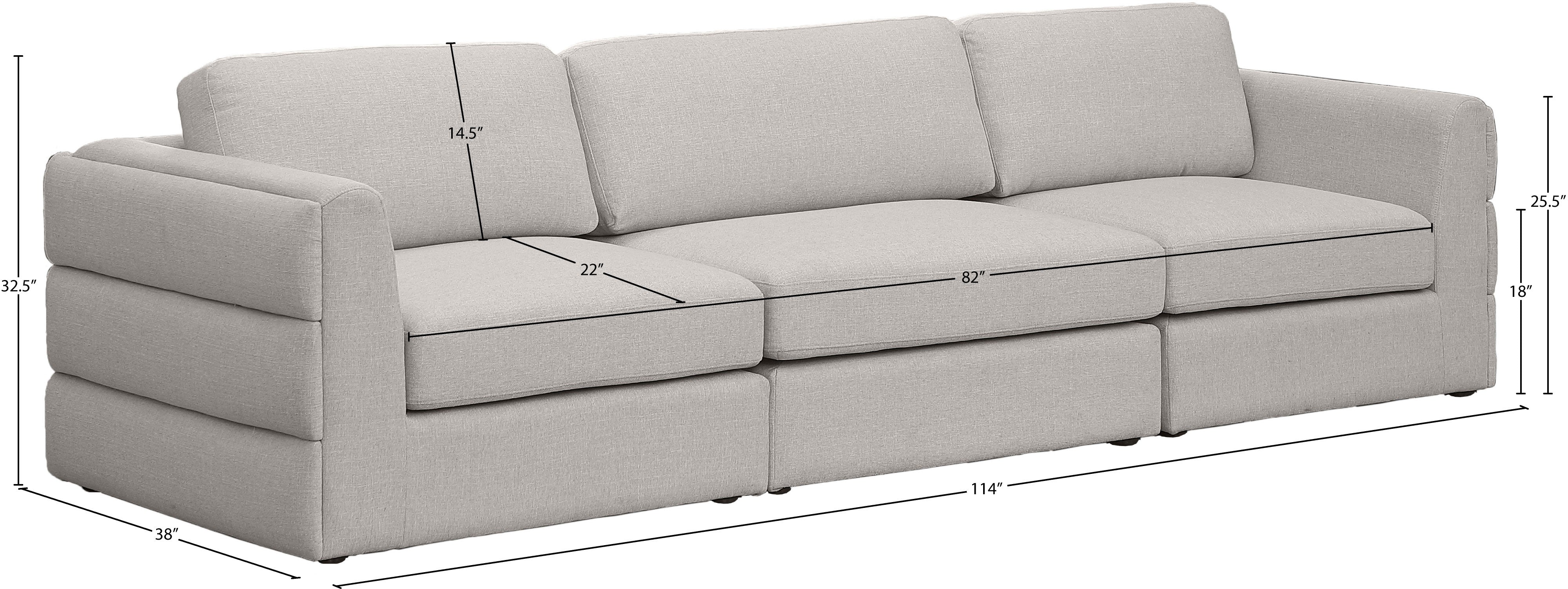 Beckham Durable Linen Textured Fabric Modular Sofa - Modern Sectional Couch for Living Room, Lounge & Home Office - Easy to Assemble Comfortable Sofa Set with Washable Covers
