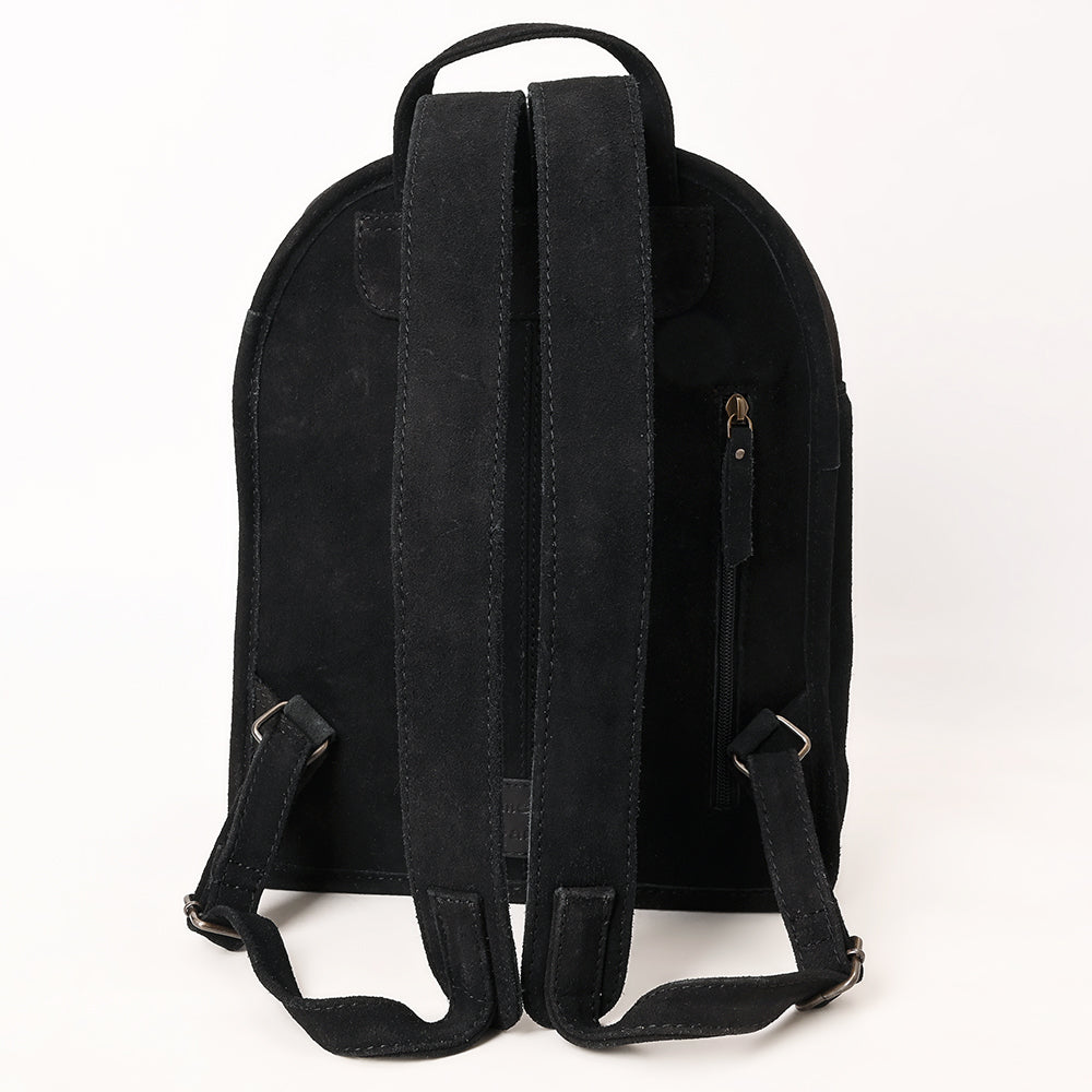 ADBG1546 Genuine Western Suede Leather Backpack for Women - Hand Tooled Cowhide Purse for Travel, Work & Daily Use