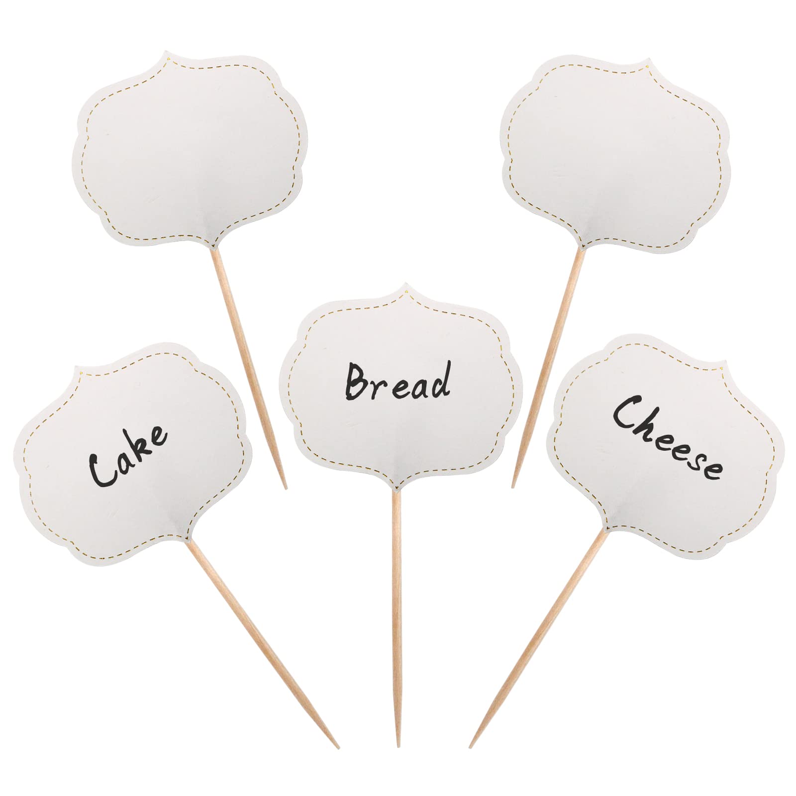 50-Pack Blue Blank Cupcake Toppers & Toothpick Flags - Cake, Cheese, Charcuterie Board Markers - Wedding, Birthday Party, Dinner Decorations - Perfect for Buffet Labels & Food Tags