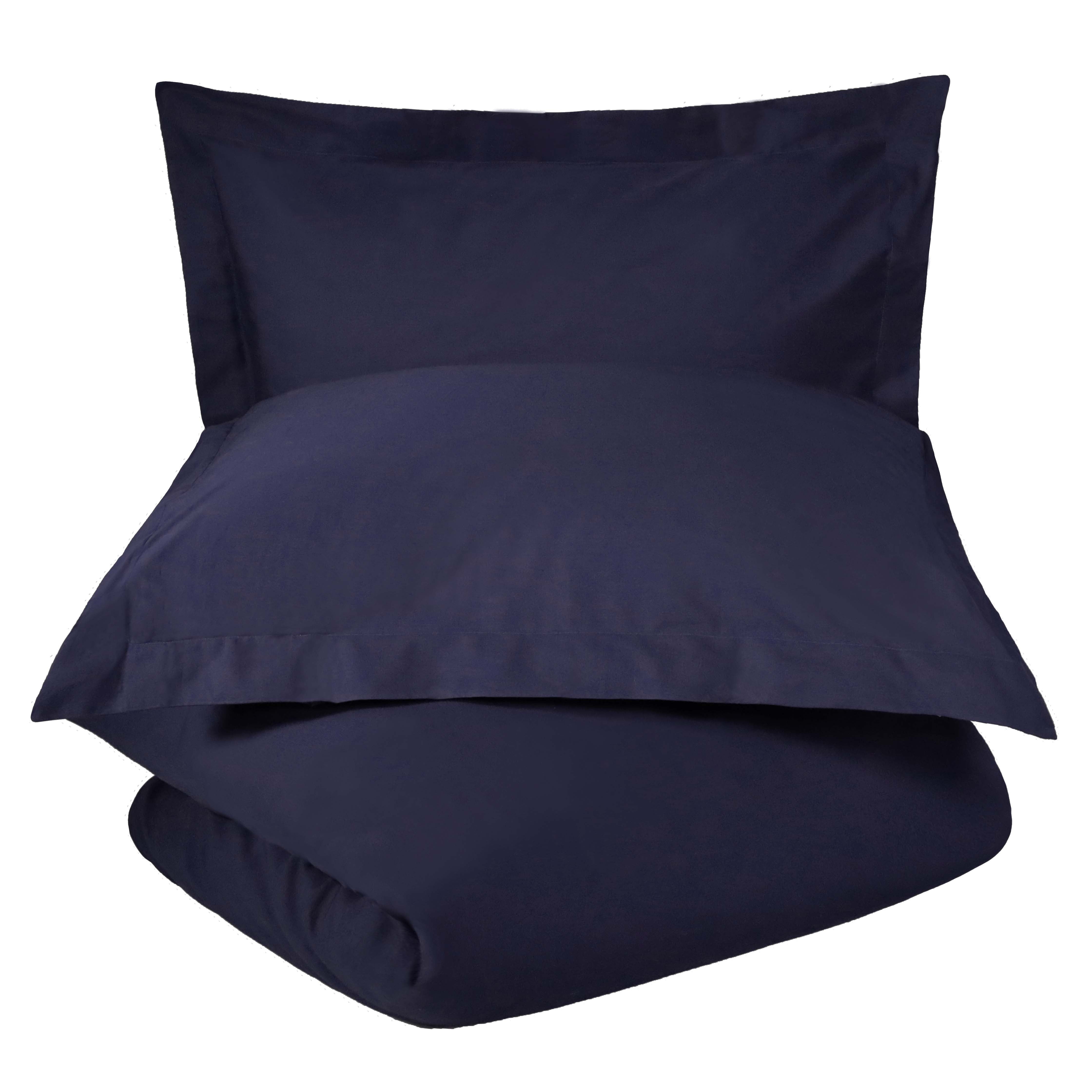 300 Thread Count Cotton Percale Solid Duvet Cover Set - Queen Size, Breathable & Soft Bedding Set for All Seasons - Perfect for Master Bedroom, Guest Room & Hotel Use