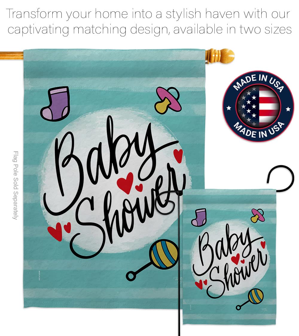 Baby Shower Garden Flag - Double-Sided Newborn Decor for Party & Yard