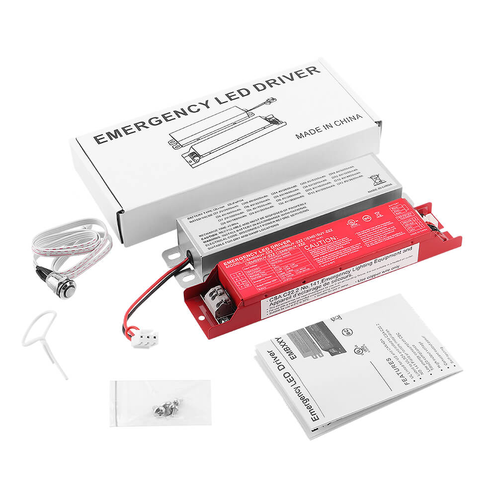 8W LED Emergency Backup Driver with LiFePO4 Battery - Constant Power, 100-277V AC Input, 81-155V DC Output - Ideal for Commercial & Residential Emergency Lighting