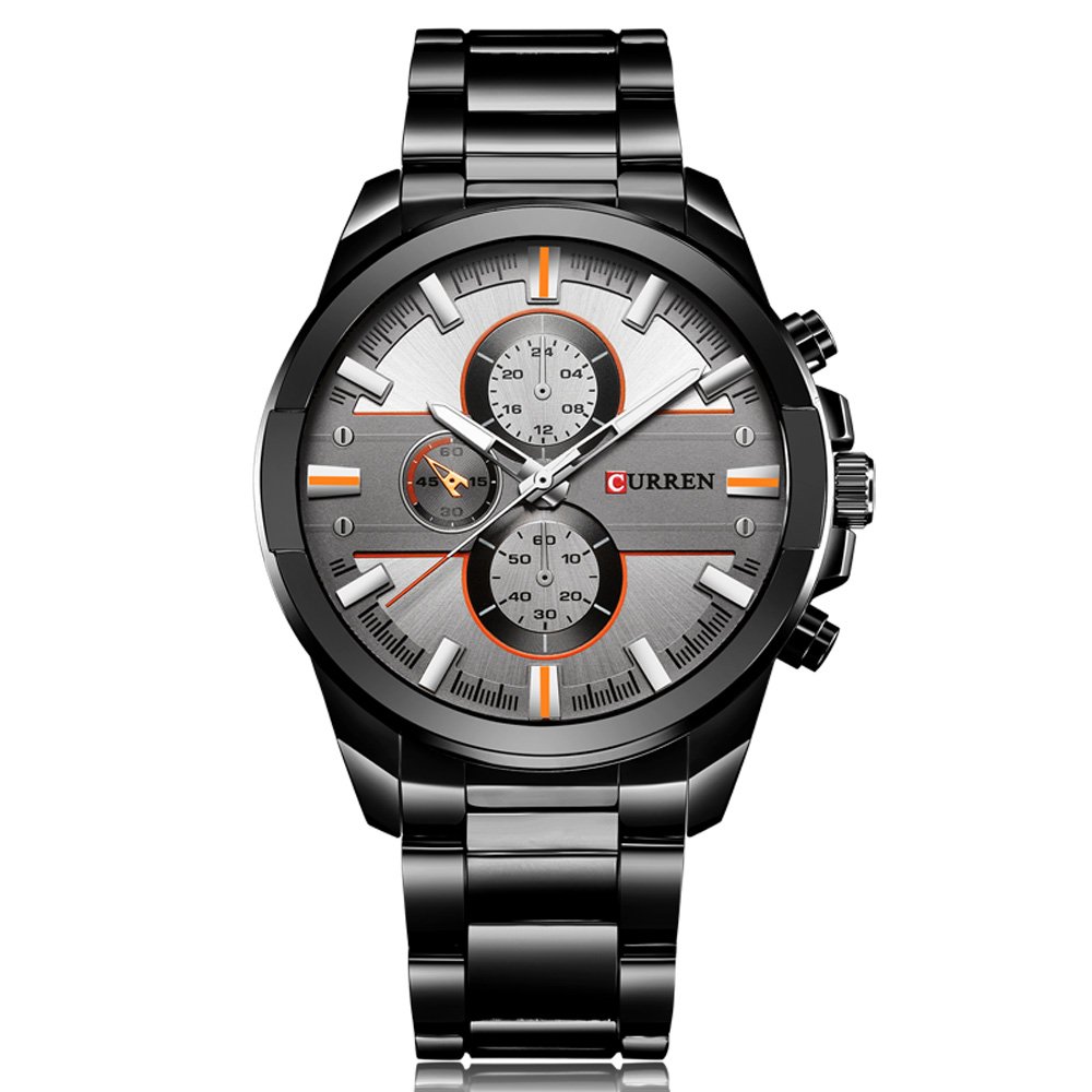 Curren 8274 Men's Luxury Quartz Watch - Fashion Casual Wristwatch for Men with Black Grey Dial | Perfect for Business, Office & Everyday Wear