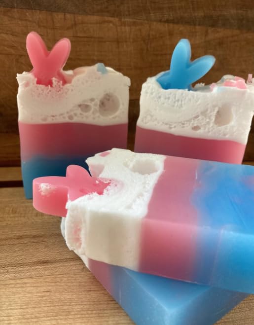 Easter Bunny Cotton Candy Fluffy Top Glycerin Soap Bar - Sweet Scented Handmade Soap for Easter Baskets, Gifts & Stocking Stuffers | Perfect for Spring Celebrations, Party Favors & Bathroom Decor