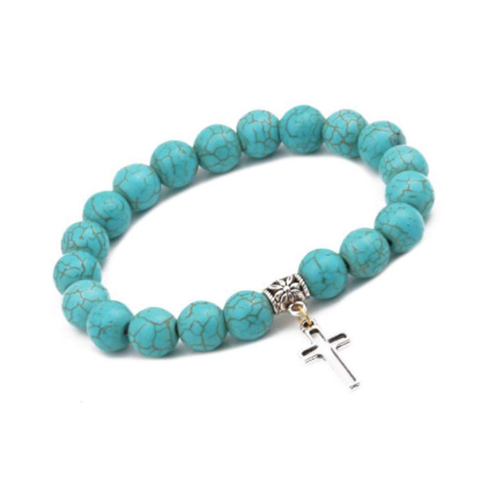 Turquoise Beaded Stretch Bracelet for Women & Men - Mini Jewelry Blessing Bracelet - Perfect for Yoga, Meditation & Everyday Wear