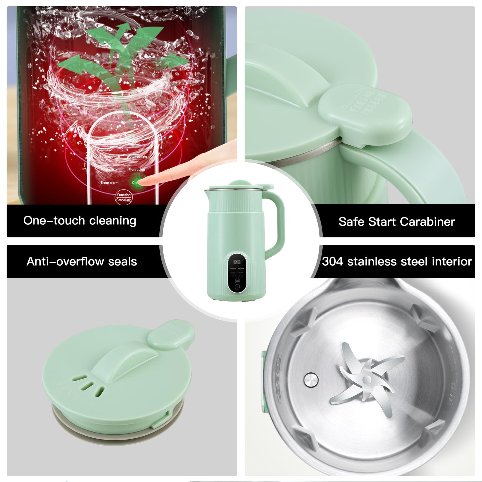 **Automatic Soy Milk Maker with Delay Start, Heating, Self-Cleaning & Keep Warm Function - Perfect for Homemade Oatmeal, Nut Milk & Plant-Based Drinks - Ideal for Breakfast, Office & Healthy Lifestyle**
