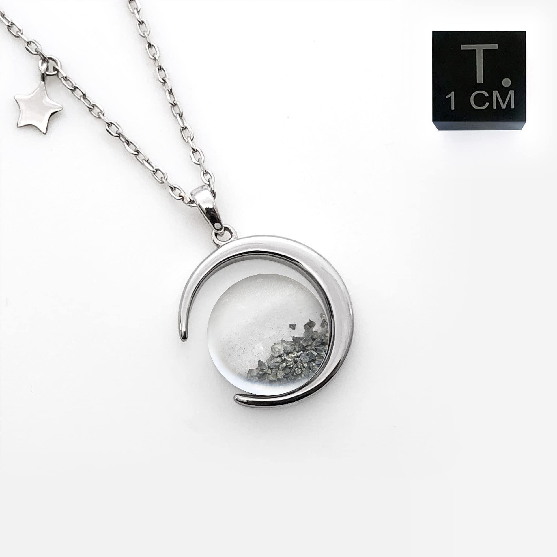 Real Moon Rock Meteorite Necklace - Authentic Lunar Meteorite NWA 11788 with NASA Certification | Unique Astronomy Jewelry Gift for Men & Women | Perfect for Space Enthusiasts, Science Lovers & Romantic Gifts