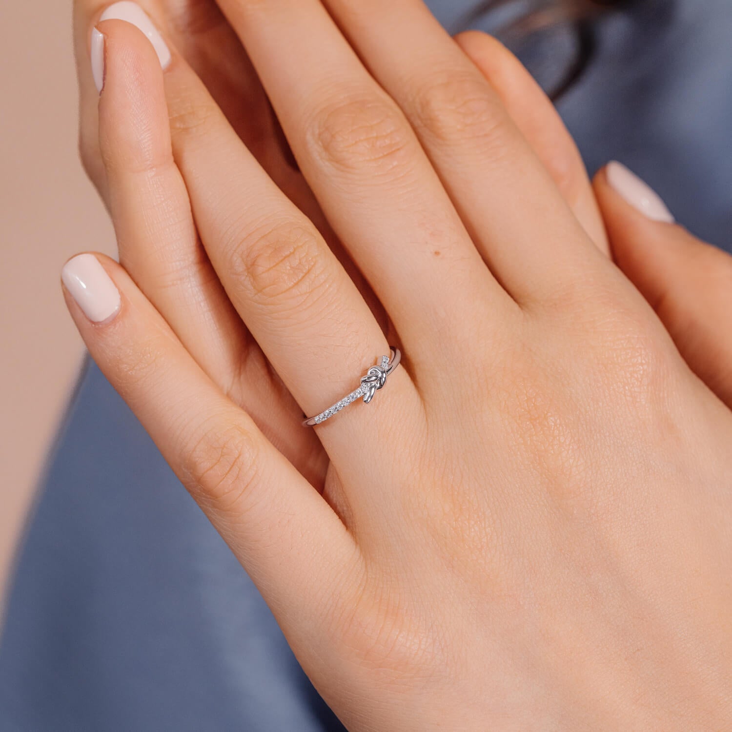 Elegant Silver Clove Knot Ring - Dainty Adjustable Statement Jewelry for Women - Perfect for Weddings, Date Nights & Everyday Boho Style