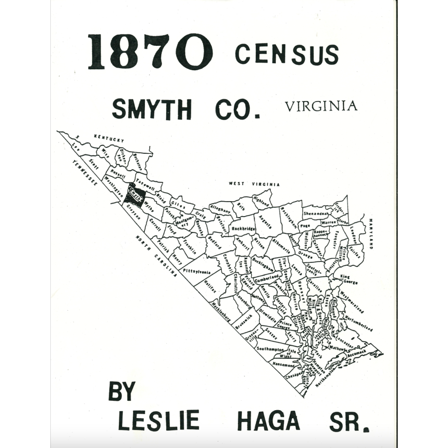 1870 Smyth County, Virginia Census Records - Genealogy & Family History Research - Perfect for Ancestry Searches and Historical Studies