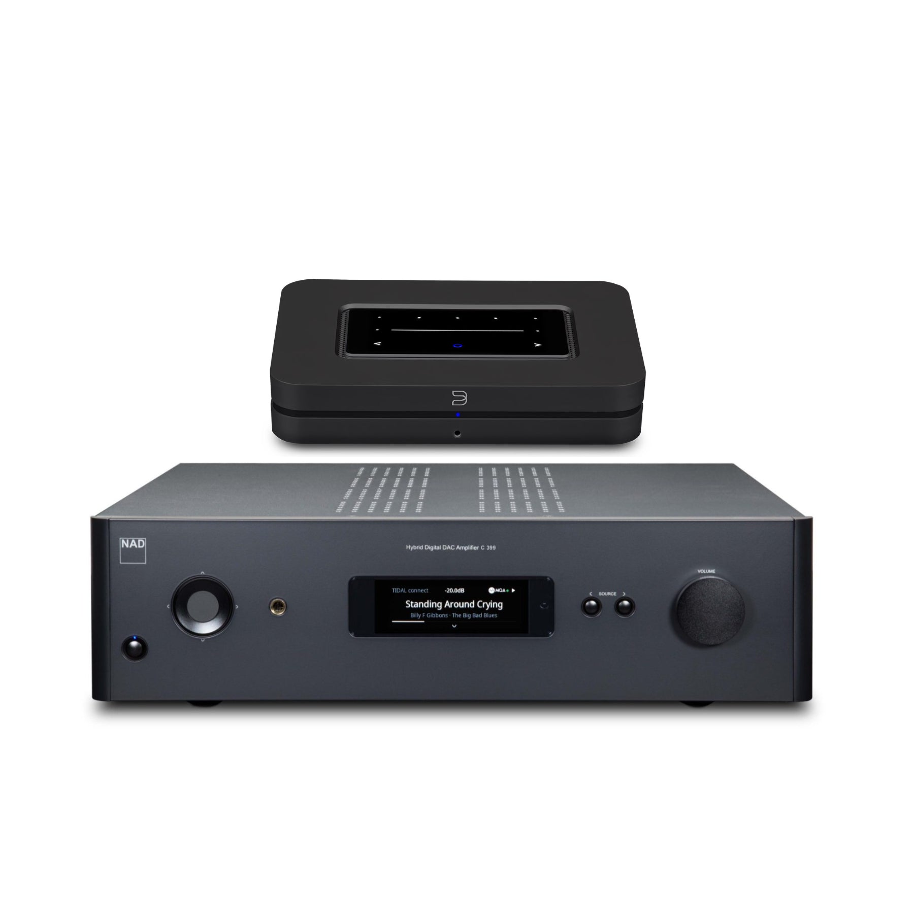 NAD C 399 Integrated Amplifier with DAC & Bluesound NODE Wireless Hi-Res Music Streamer Bundle - Perfect for Home Audio Systems and Audiophile Listening Rooms