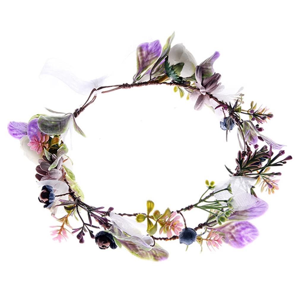 Beaupretty Flower Wreath Headband - Bridal Hair Accessories for Weddings & Beach