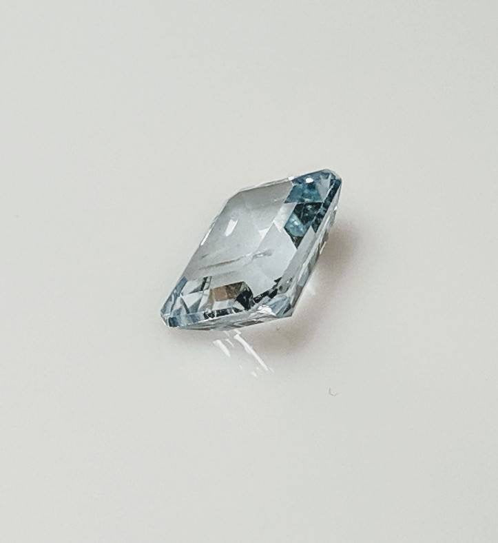 3.78ct Natural Brazilian Aquamarine Loose Stone - 10x8mm Emerald Cut Faceted SI Clarity - Perfect for Jewelry Making, Engagement Rings & Healing Crystals