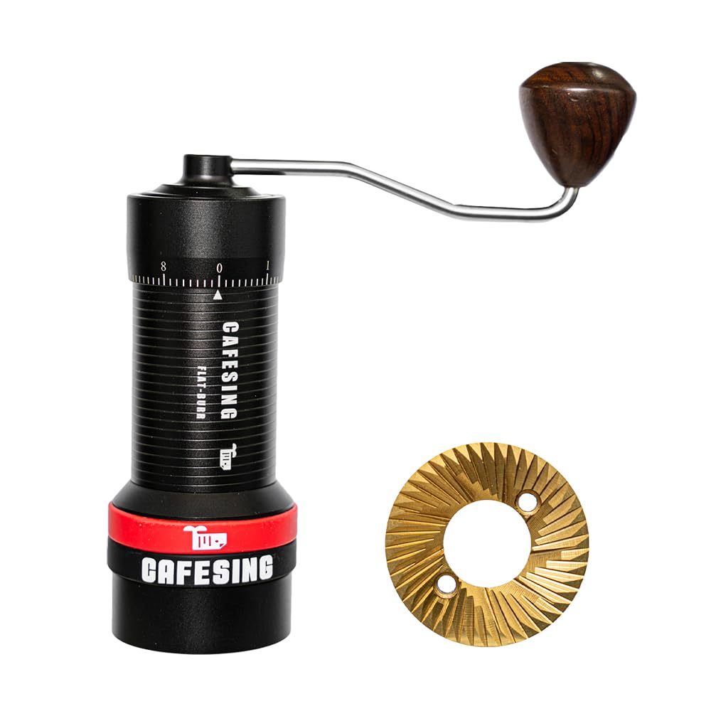 CafeSing ORCA Go Flat Burr Manual Coffee Grinder - Premium Portable Hand Coffee Mill for Espresso, French Press & Pour Over - Perfect for Home, Office & Travel Use
