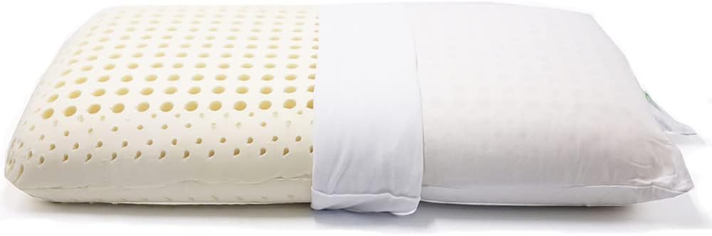 Organic Dunlop Latex Pillow with 100% Organic Cotton Cover (Standard Size, 2-Pack) - GOTS & GOLS Certified for Neck Pain Relief & Head Support - Ideal for Side, Back & Stomach Sleepers - Perfect for Home, Office & Travel Use