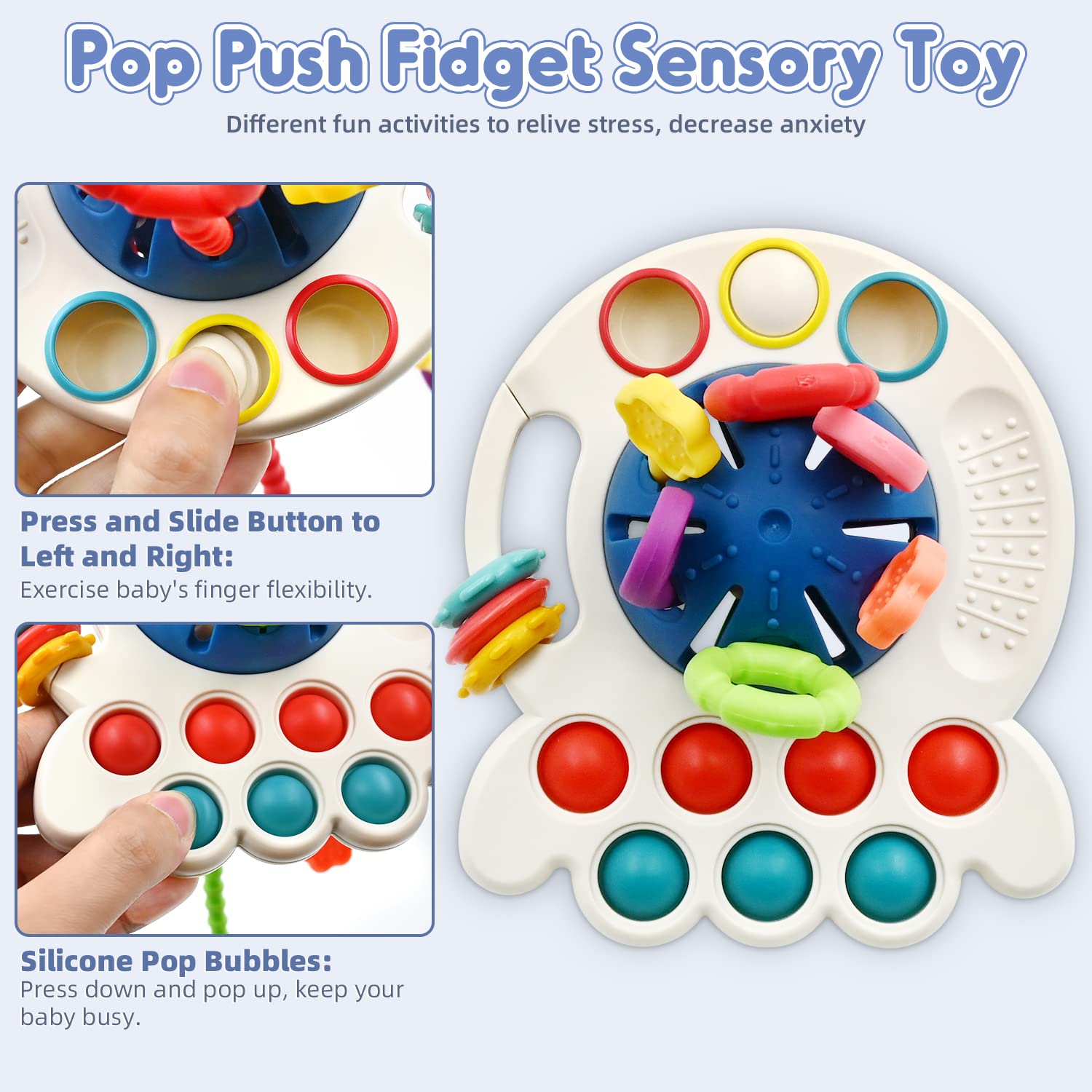 Montessori Baby Teething Toys for 6-12 Months - Soft Sensory Chew Toys for Infants | Travel & Educational Learning Toys for 1-2 Year Old Toddlers | Perfect Birthday Gift for Boys & Girls | Great for Soothing Sore Gums & Airplane Entertainment