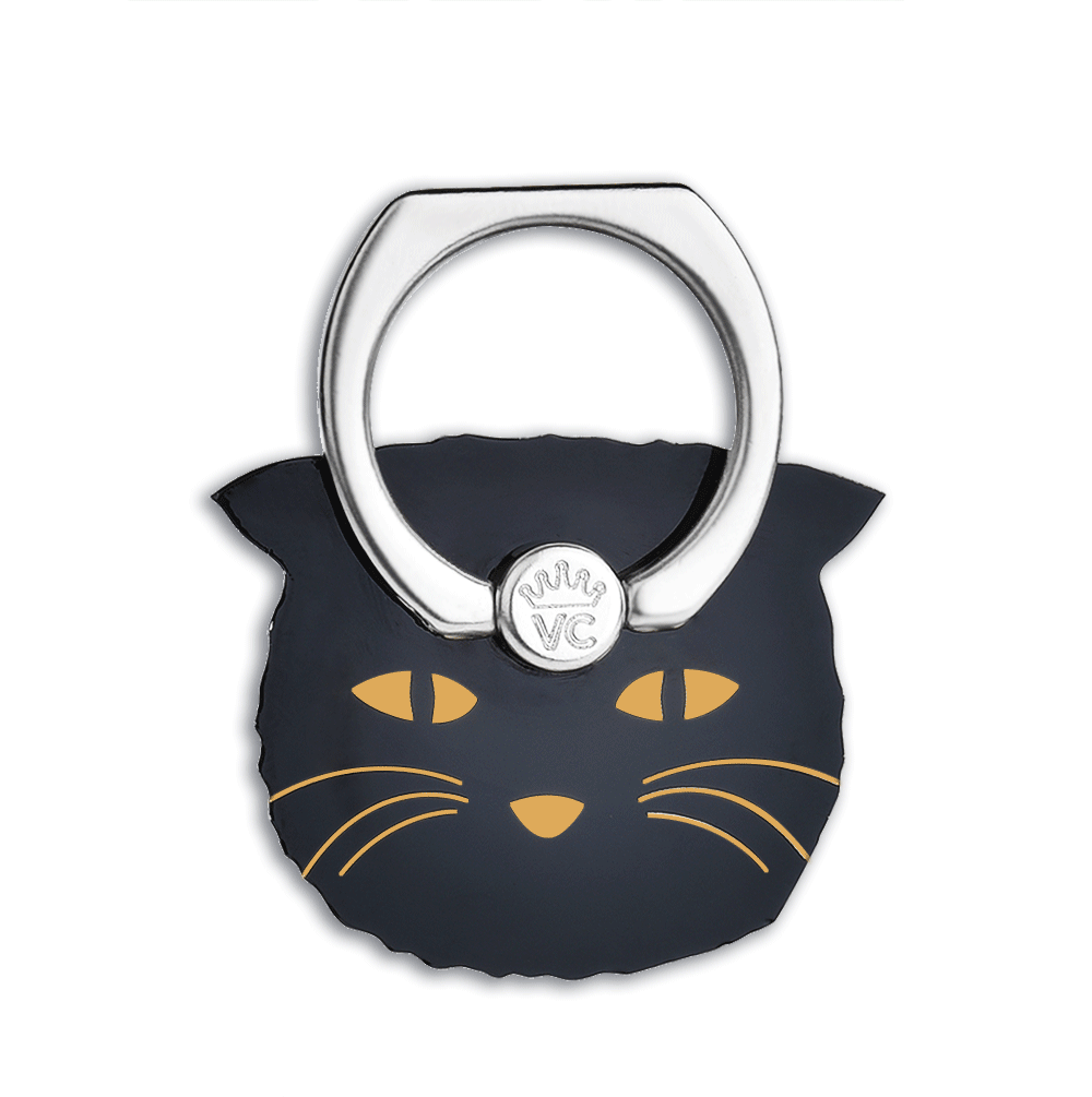 Black Cat Phone Ring Holder - Cute & Durable Grip Stand for Smartphones - Perfect for Selfies, Watching Videos, and Secure One-Handed Use