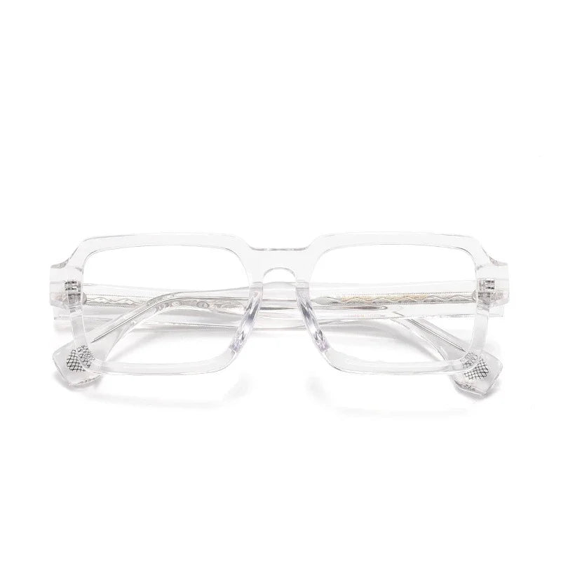 Aror Men's Full Rim Polygon Square Acetate Eyeglasses Frame 19578 - Stylish & Durable Eyewear for Work, Reading & Fashion