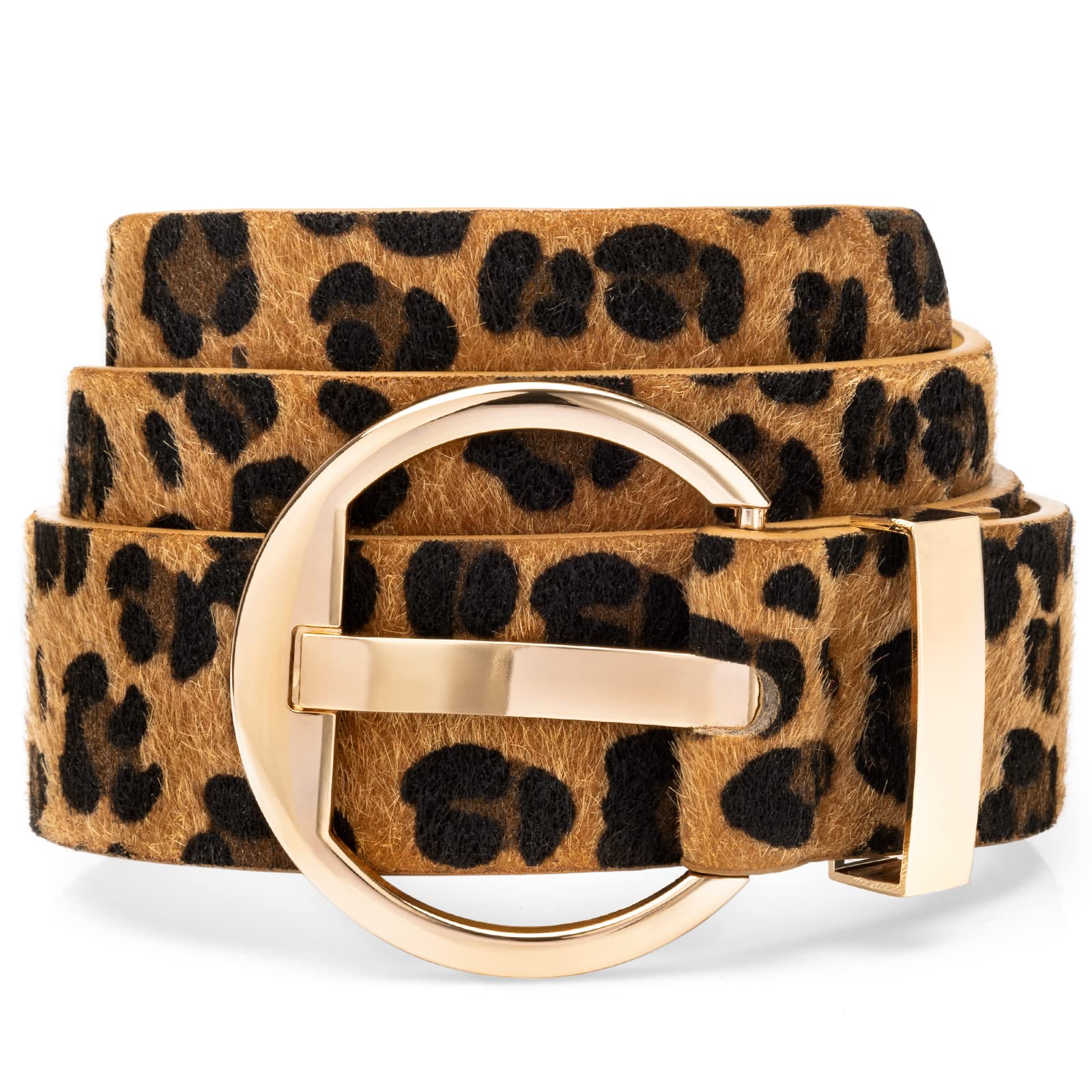 Women's Leather Belts - Fashion Waist Belts for Dresses & Jeans with Gold Buckle - Perfect for Office, Casual Wear & Special Occasions
