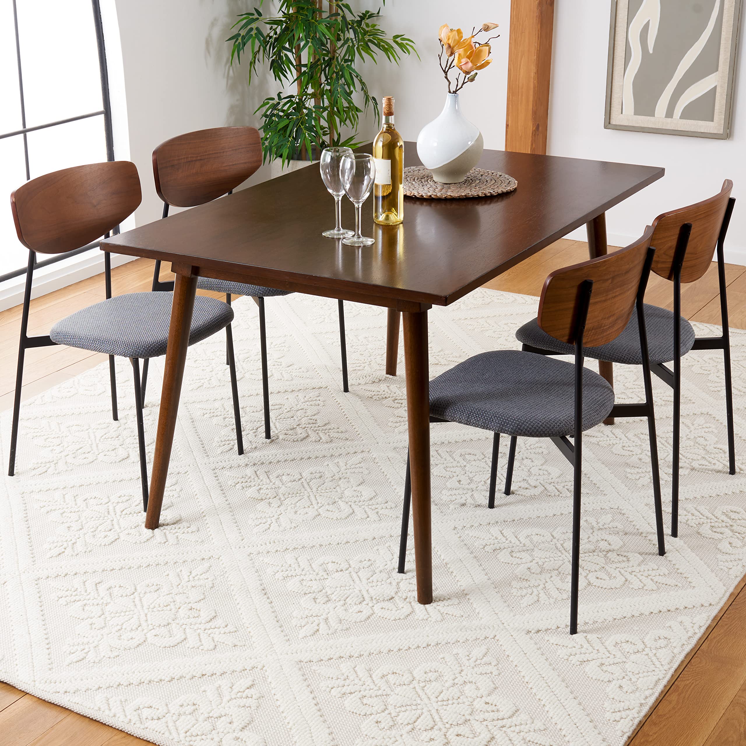 SAFAVIEH Vermont Collection 6'x6' Ivory Wool & Cotton Area Rug VRM101A - Handmade Premium Rug for Living Room, Dining Room, Bedroom & Home Decor
