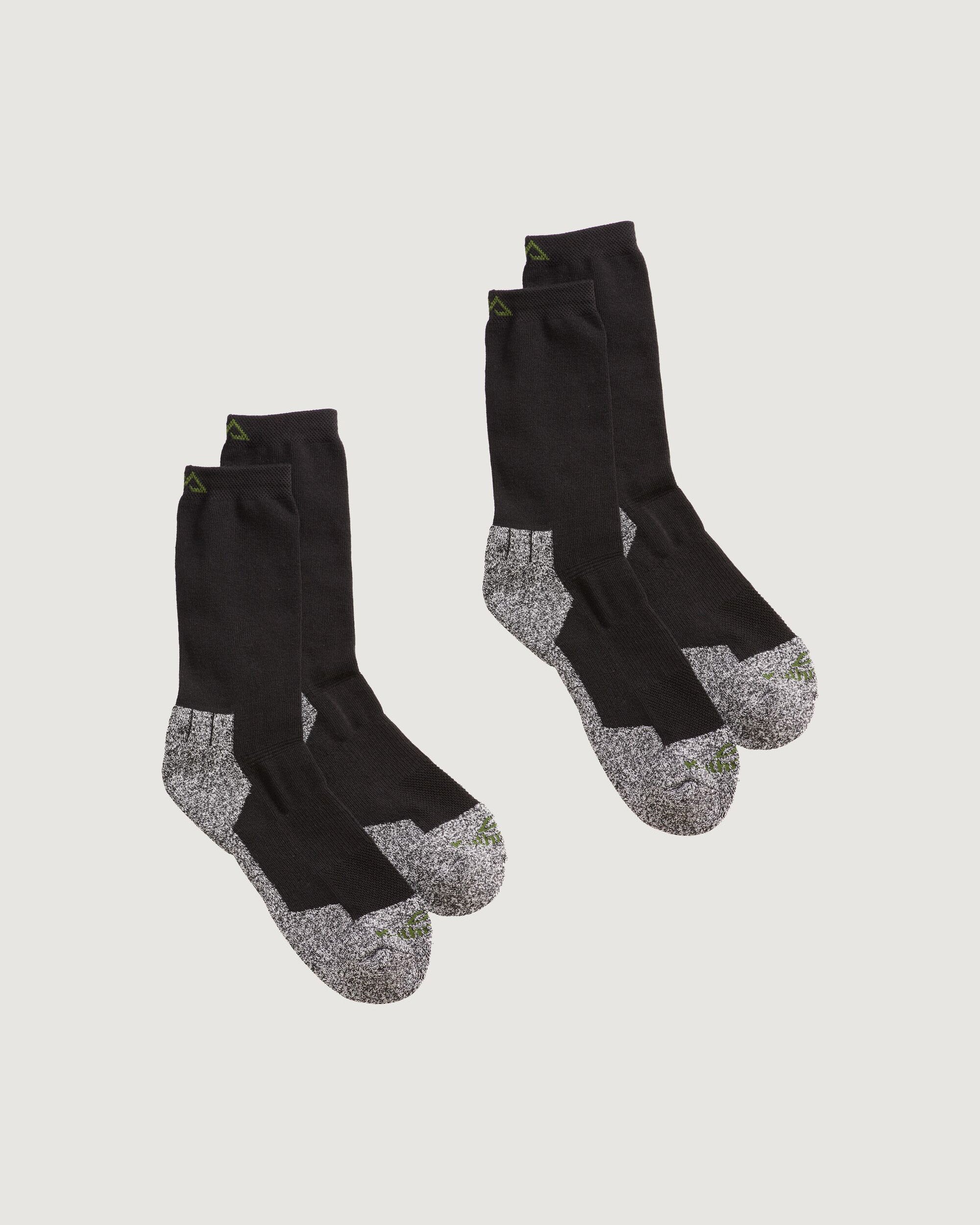 QuickDRY Travel Socks 2-Pack - Moisture Wicking & Odor Resistant Black Socks for Hiking, Running & Airplane Travel