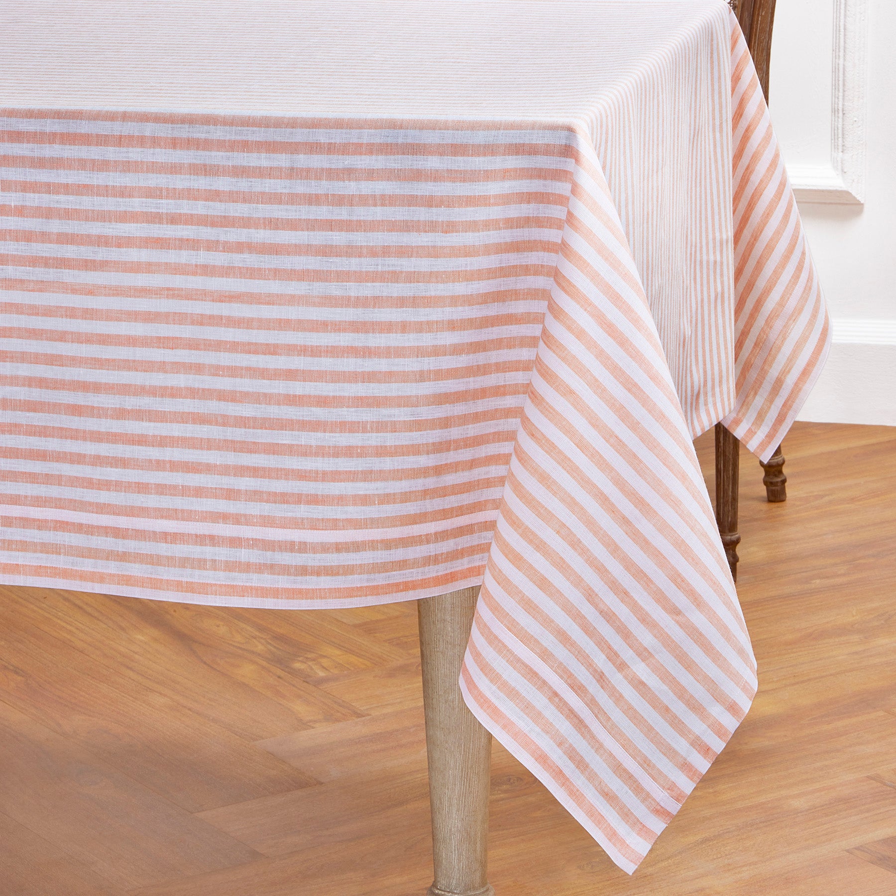 Amalfi Stripe Tablecloth - Waterproof & Stain-Resistant Round Table Cover for Outdoor Dining, Picnics, and Party Decor