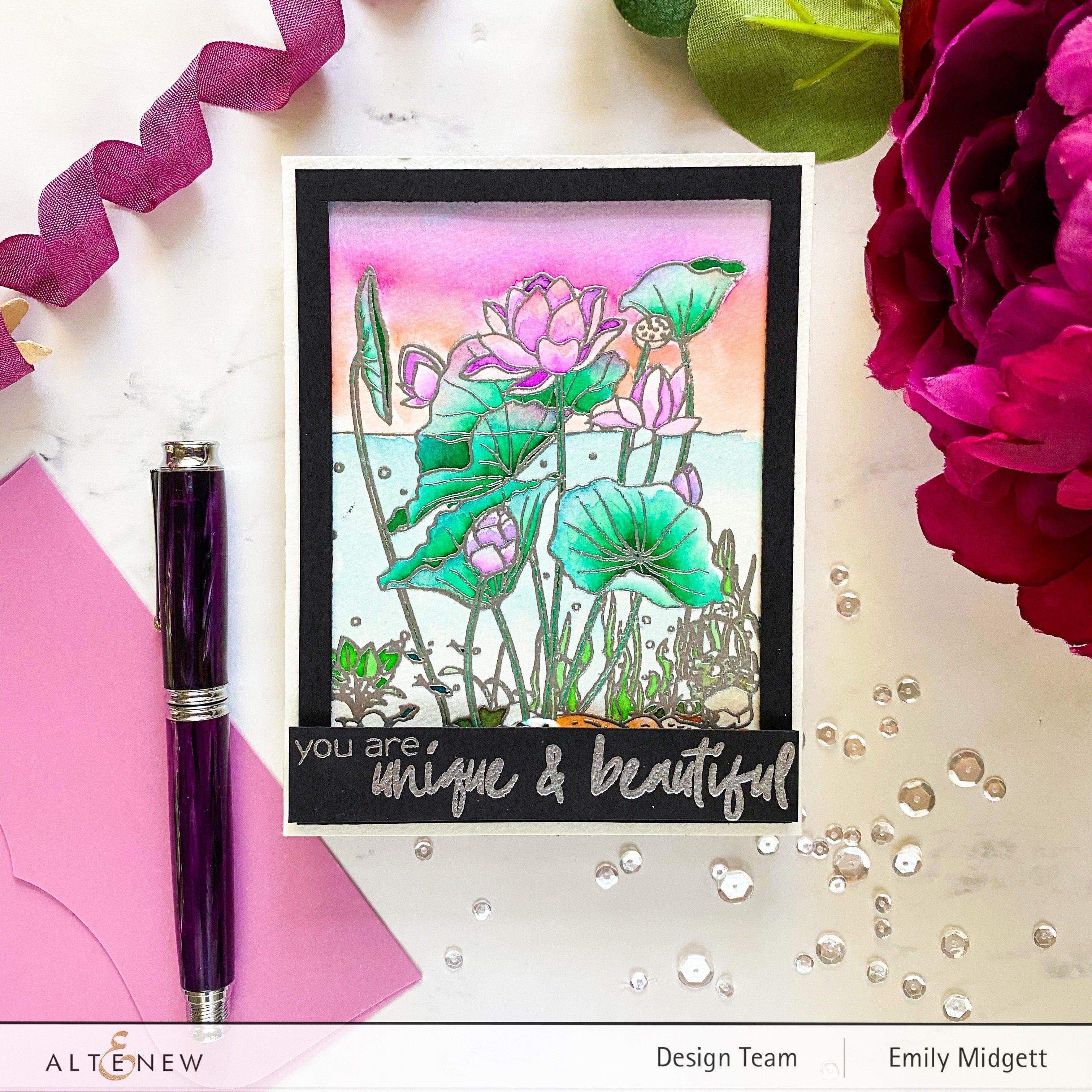 Lotus Flower Outline Stamp Set for Painting - DIY Art Stamps for Scrapbooking, Card Making & Handmade Crafts
