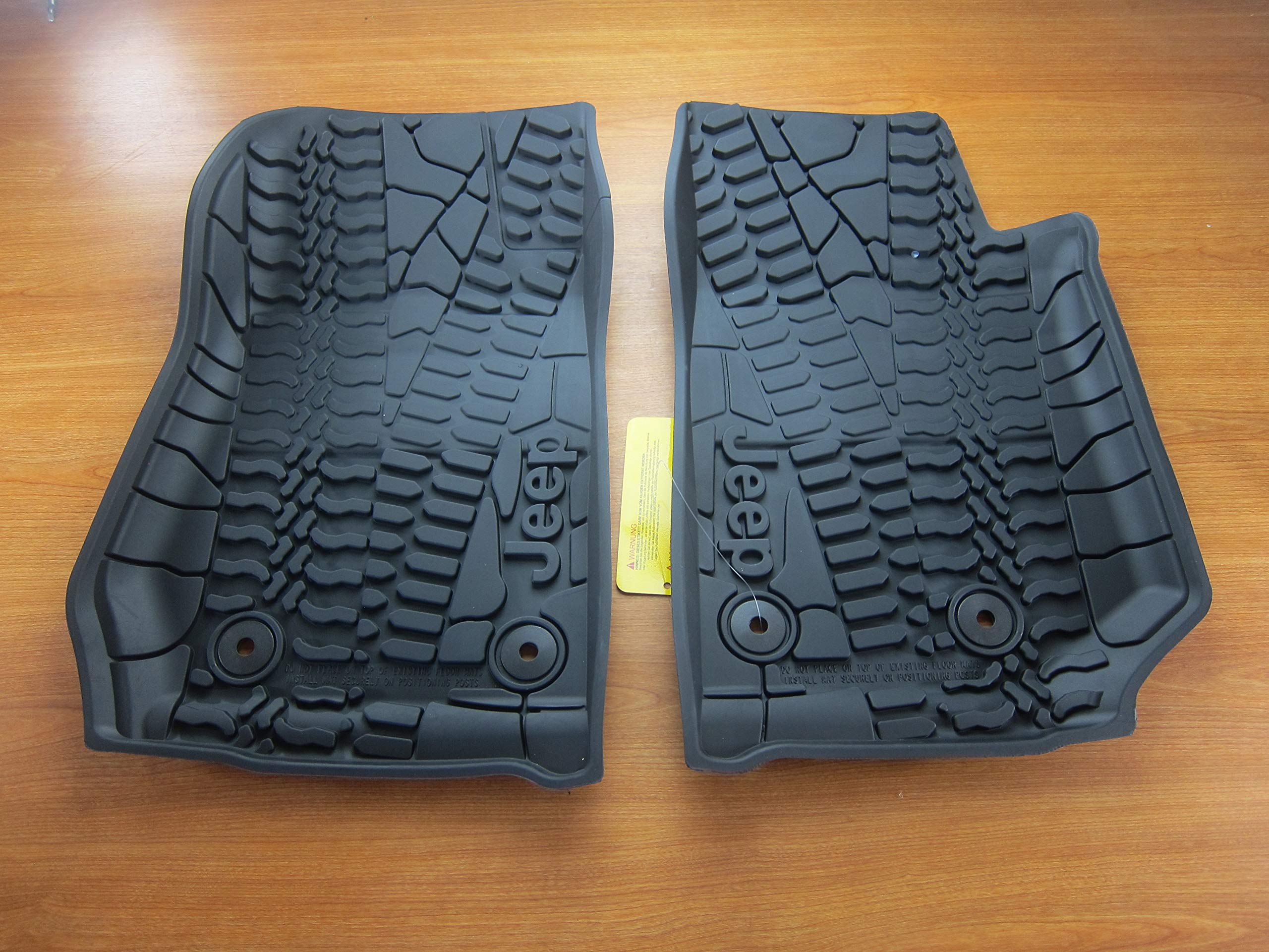 Mopar Jeep Wrangler JK Front Left & Right All Weather Slush Mats OEM - Heavy Duty Floor Liners for Off-Road & Winter Protection