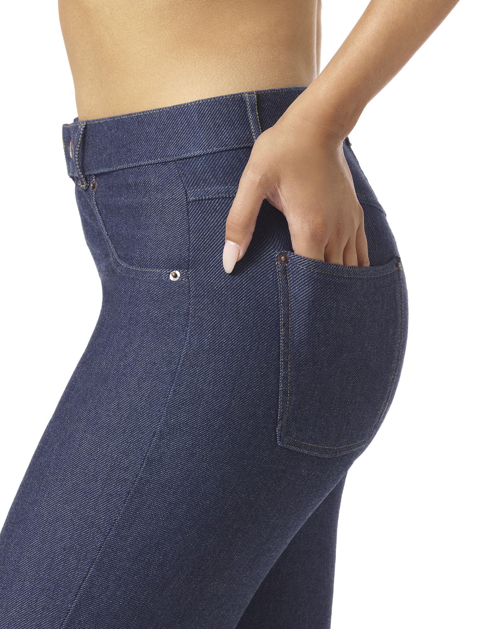 HUE Women's Essential Denim Shorts with Rolled Cuffs - Pull On Bermuda Jean Shorts for Casual Wear, Summer Outfits & Beach Vacation