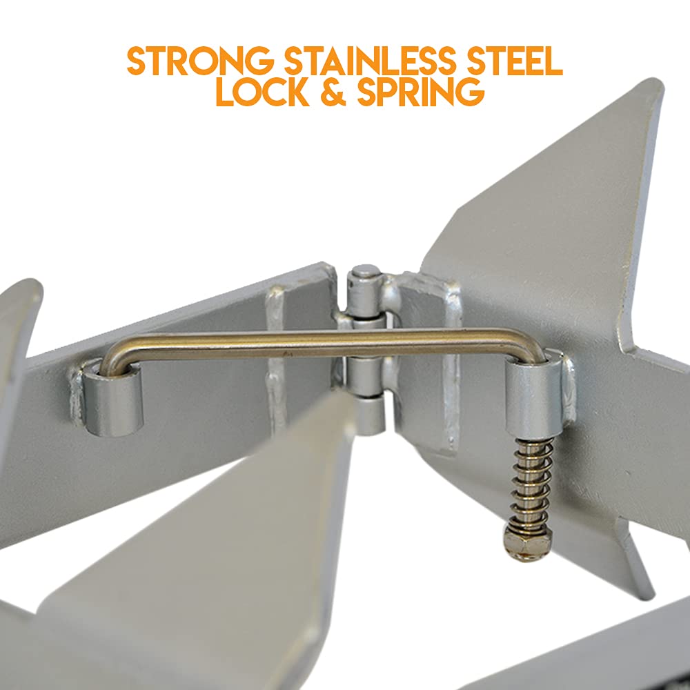 Heavy Duty Box Anchor for Boats - Silver Marine Grade Anchor for Offshore Fishing, Small Watercraft & Kayaks - Perfect for Saltwater & Freshwater Use