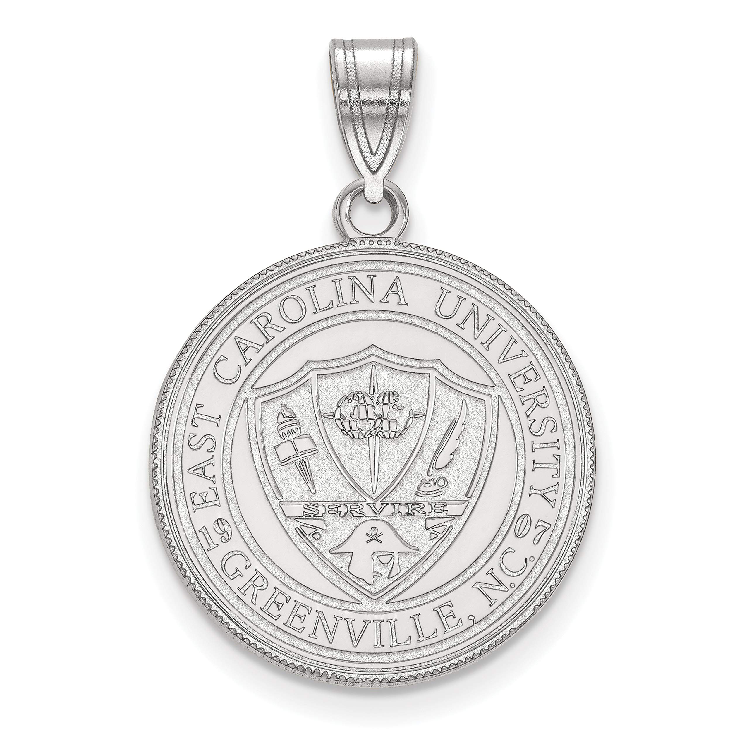 East Carolina University Pirates Sterling Silver School Crest Pendant - Perfect for Alumni Gifts, Graduation Jewelry & ECU Fan Accessories