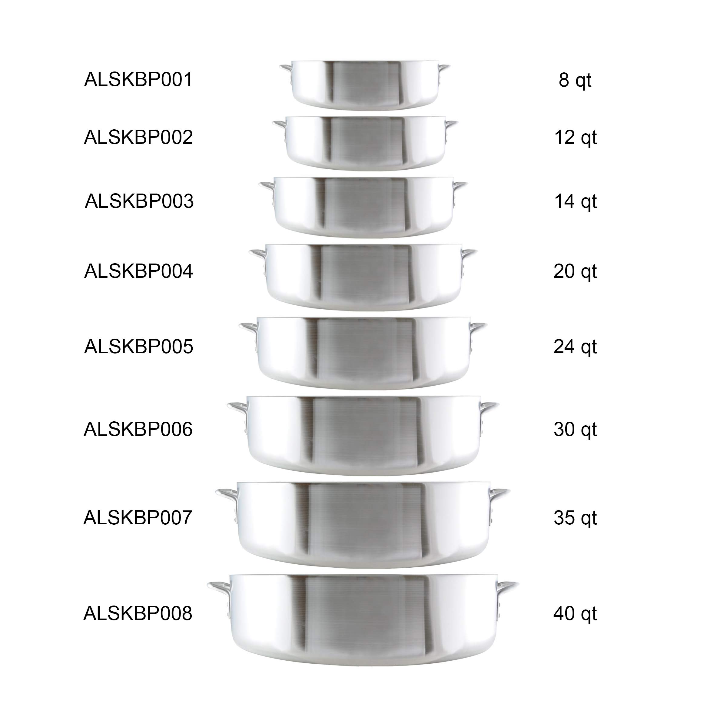 35 Quart Aluminum Brazier Pot with Lid - Mirror Finish for Professional & Home Cooking - Perfect for Restaurants, Catering, BBQ & Outdoor Events