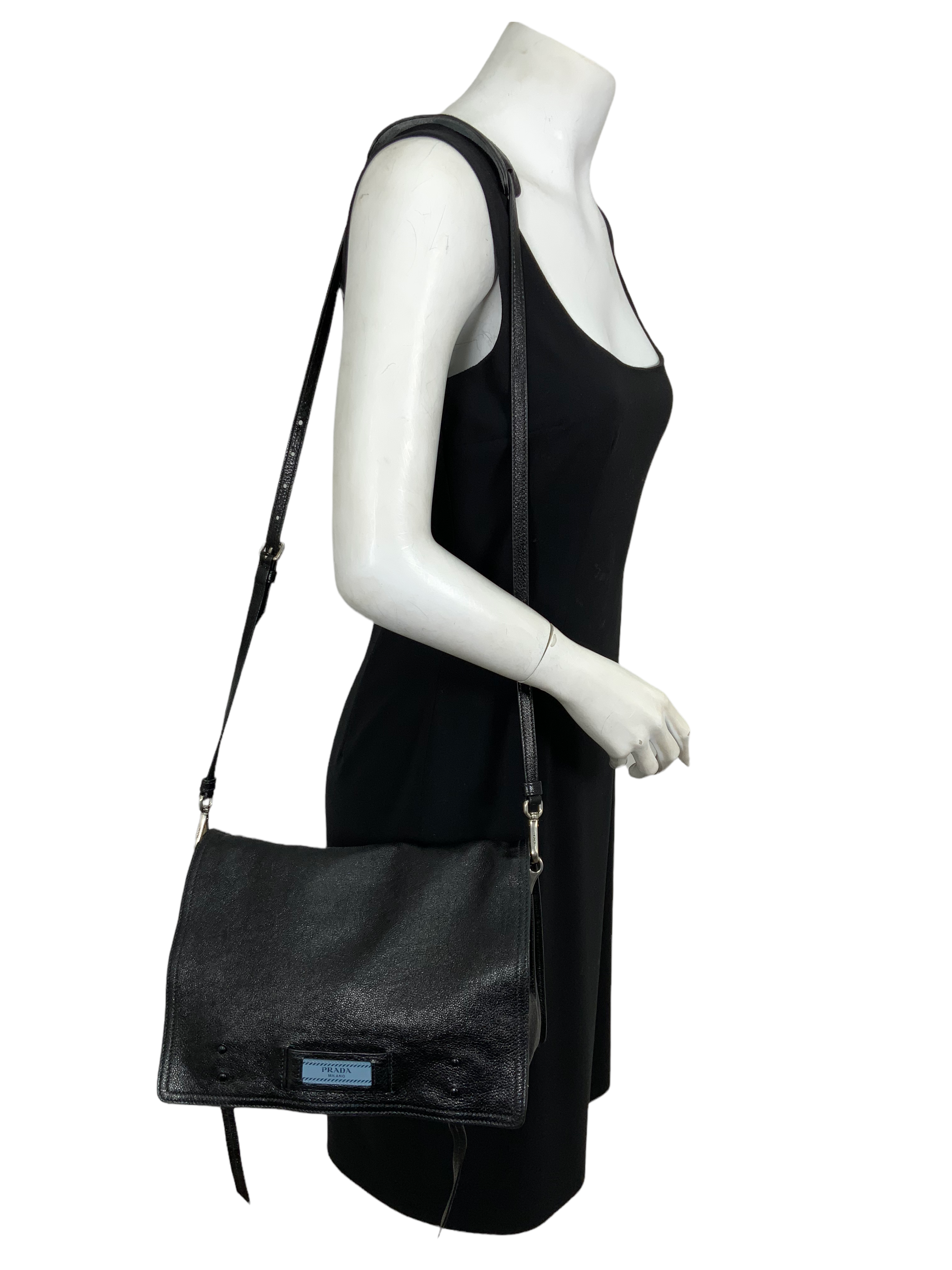 Prada Glace Calf Leather Etiquette Flap Bag - Luxury Crossbody Handbag for Women, Perfect for Date Night & Evening Events