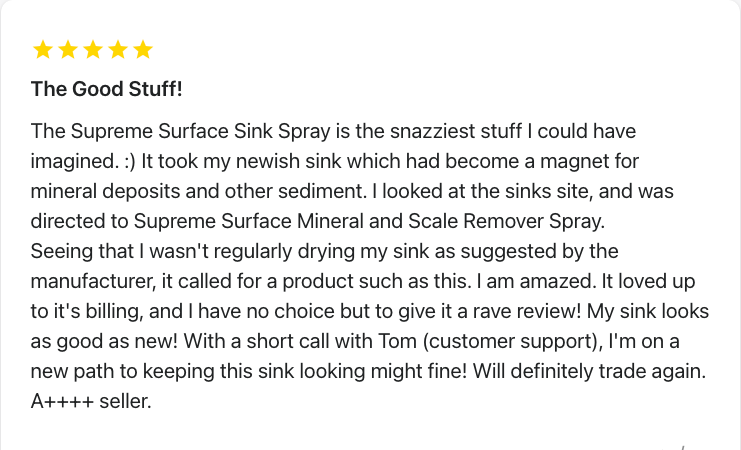 Scum & Mineral Deposit Remover Spray - 24oz Heavy Duty Cleaner for Bathroom, Shower, Sink & Tile - Eliminates Hard Water Stains, Soap Scum & Rust - Safe for Chrome, Stainless Steel & Porcelain