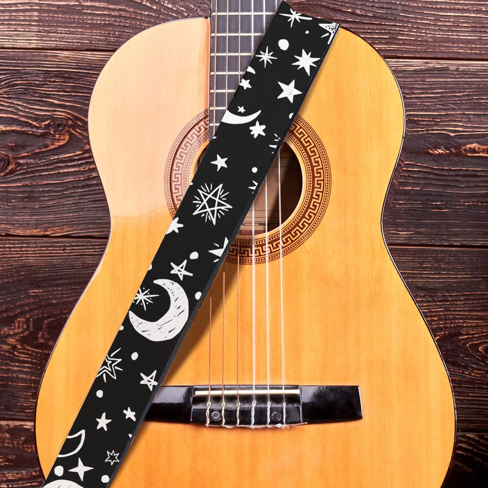 Jeiento Guitar Strap with Comfortable Pad & Strap Locks - Adjustable Guitar Accessories for Acoustic & Bass Guitars - Perfect for Live Performances, Studio Sessions & Practice