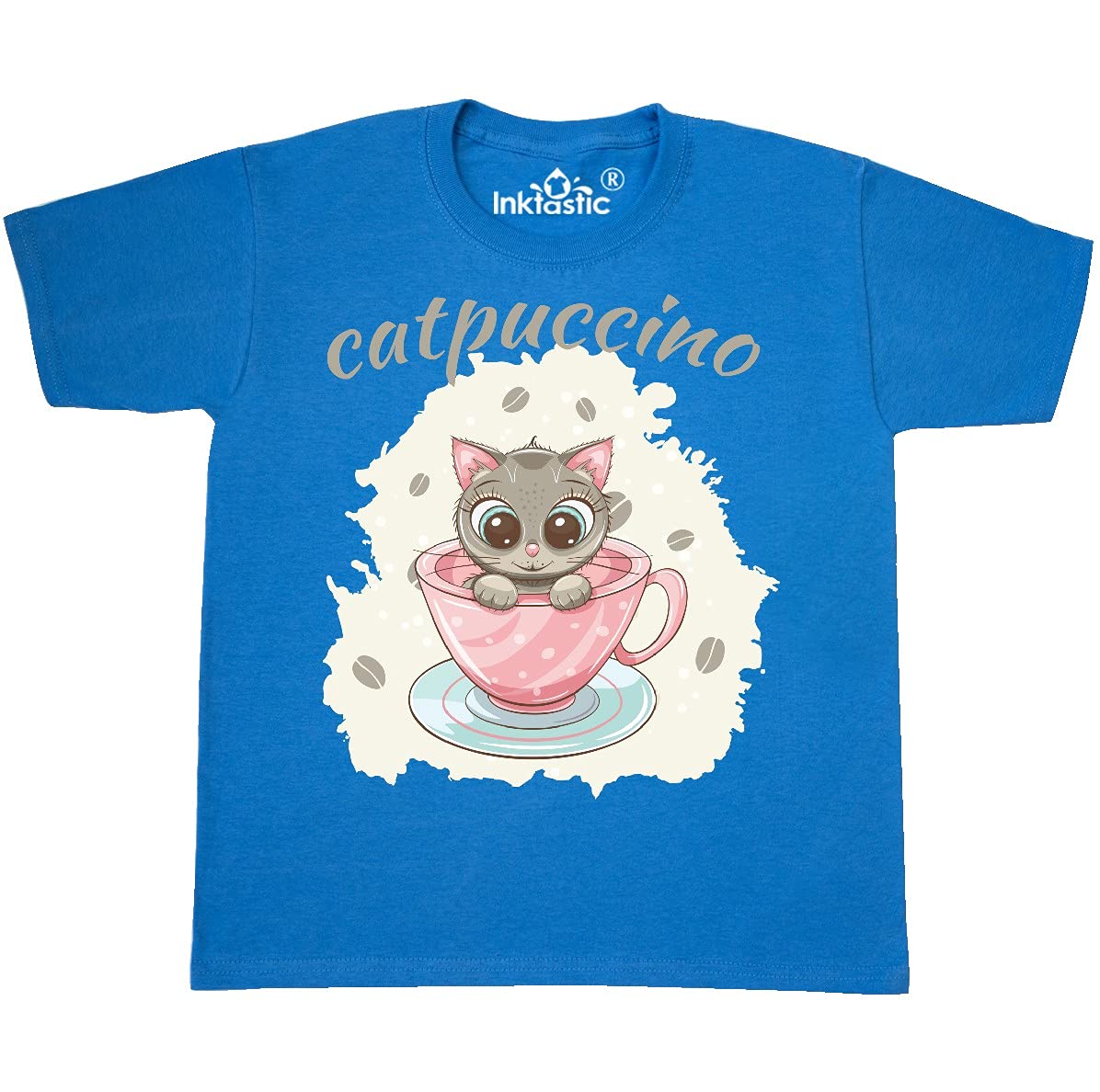 Inktastic Catpuccino Cute Cat in Pink Coffee Mug T-Shirt for Women & Men - Funny Coffee Lover Gift Idea - Perfect for Casual Wear, Gifts & Cat Enthusiasts