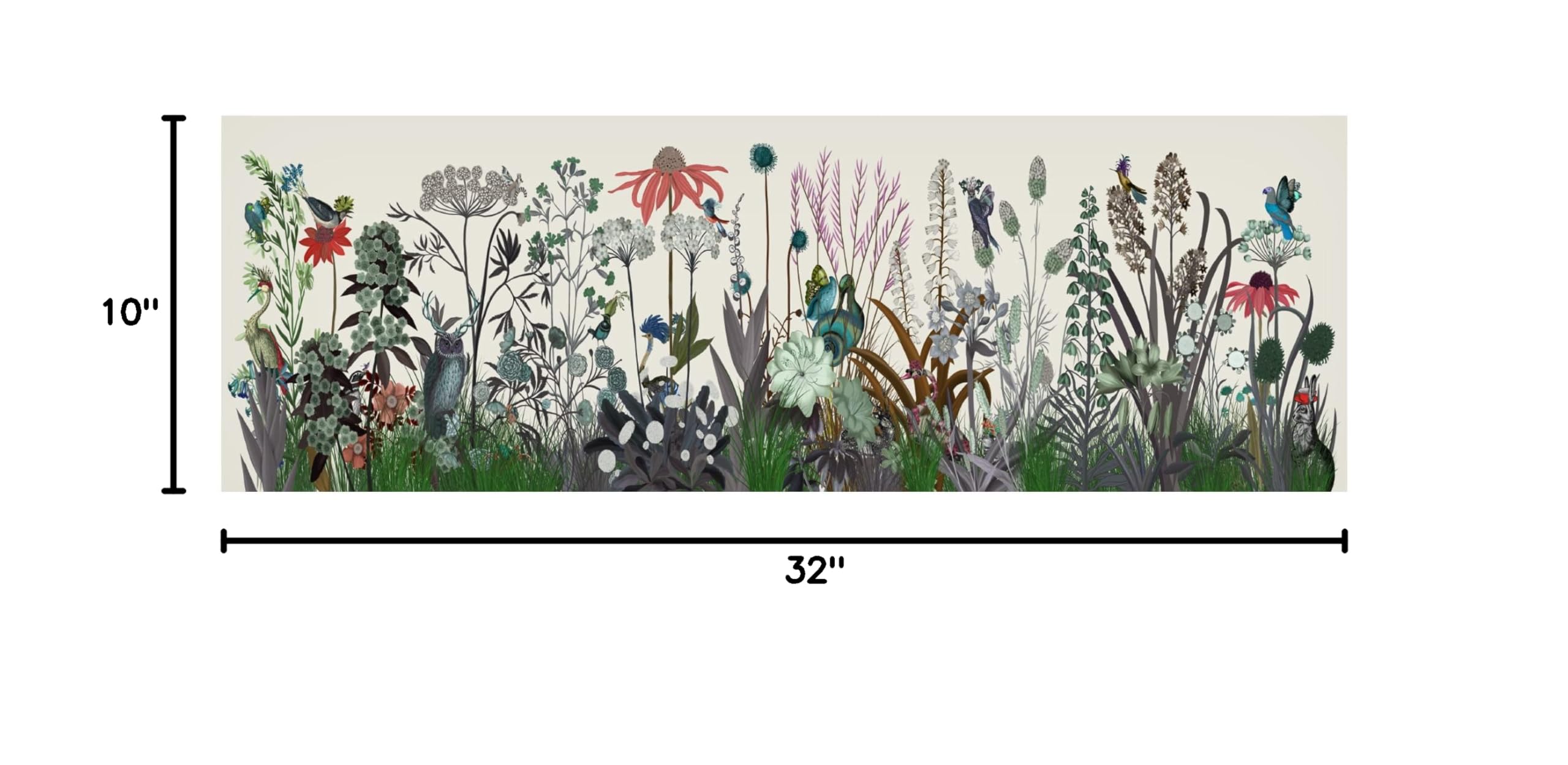Fab Funky 'Wildflower Bloom' Canvas Wall Art Print - Vibrant Floral Home Decor for Living Room, Bedroom & Office - Ready to Hang Framed Painting