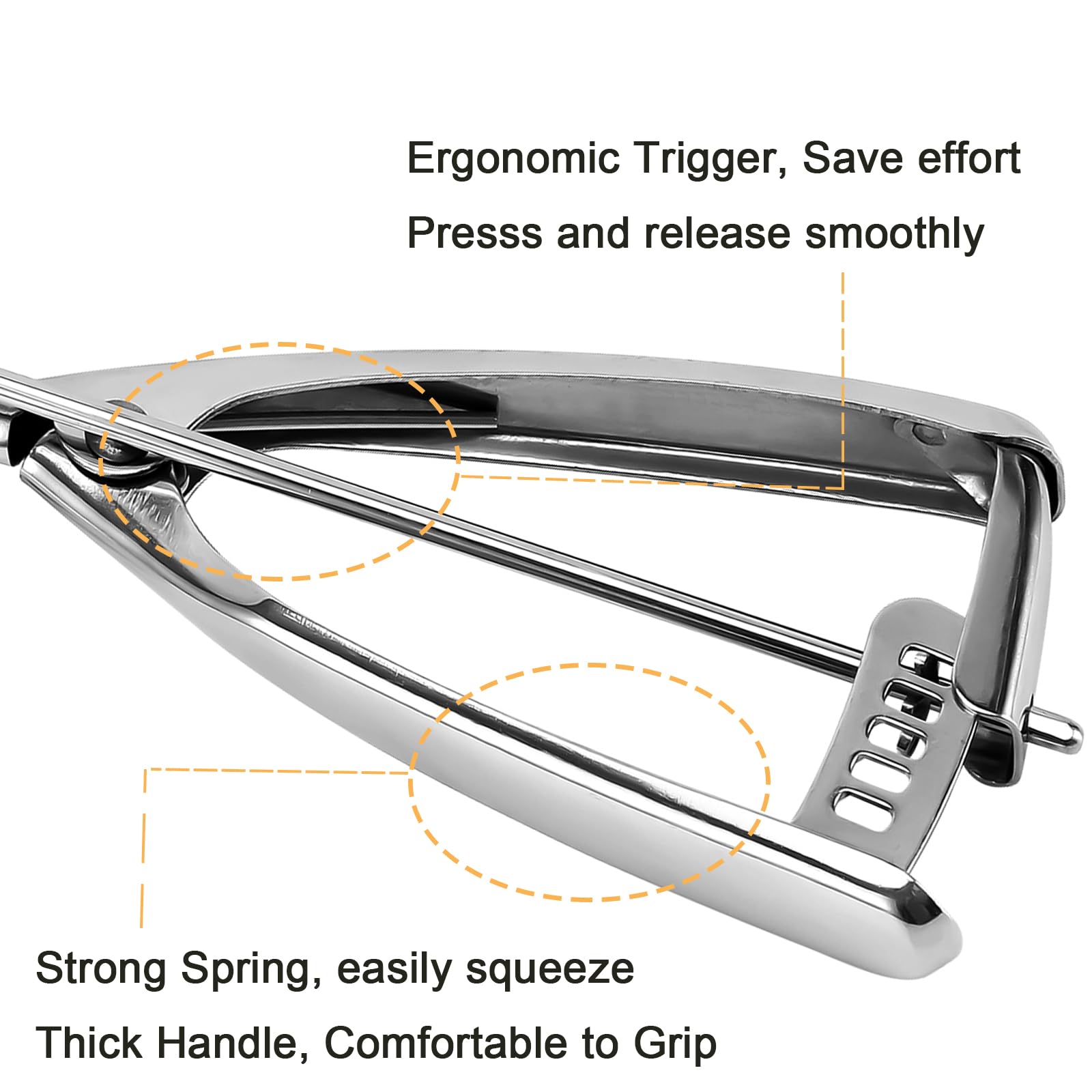 Large 3 Tbsp Cookie Scoop for Baking - 18/8 Stainless Steel Cookie Dough Scoop with Secondary Polishing (2 3/32 inches / 53 mm Ball) - Perfect for Cookies, Cupcakes & Uniform Baking Portions