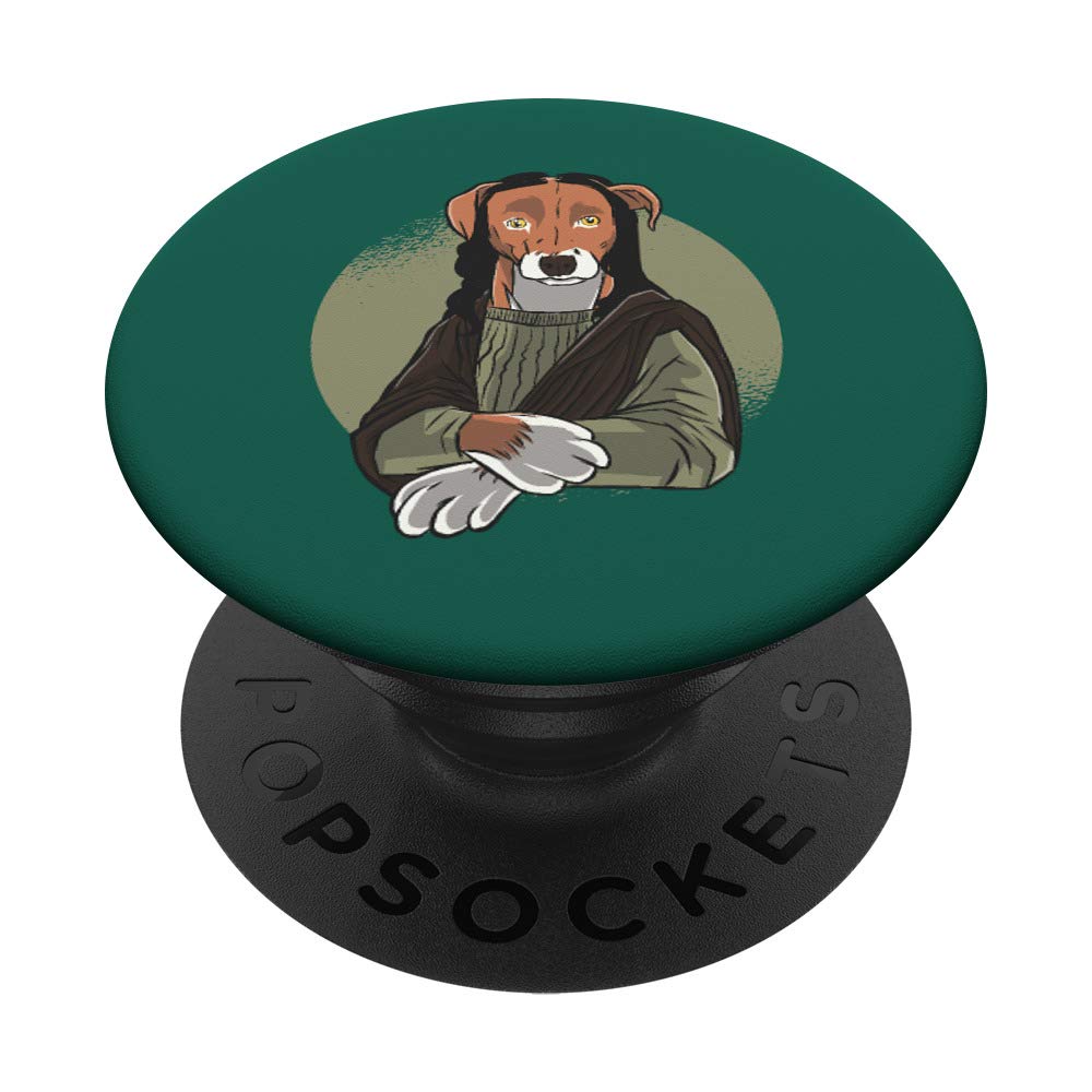Funny Mona Lisa Dog Art PopSockets Swappable PopGrip - Perfect Gift for Dog Lovers & Pet Owners - Great for Phones, Tablets & Daily Use