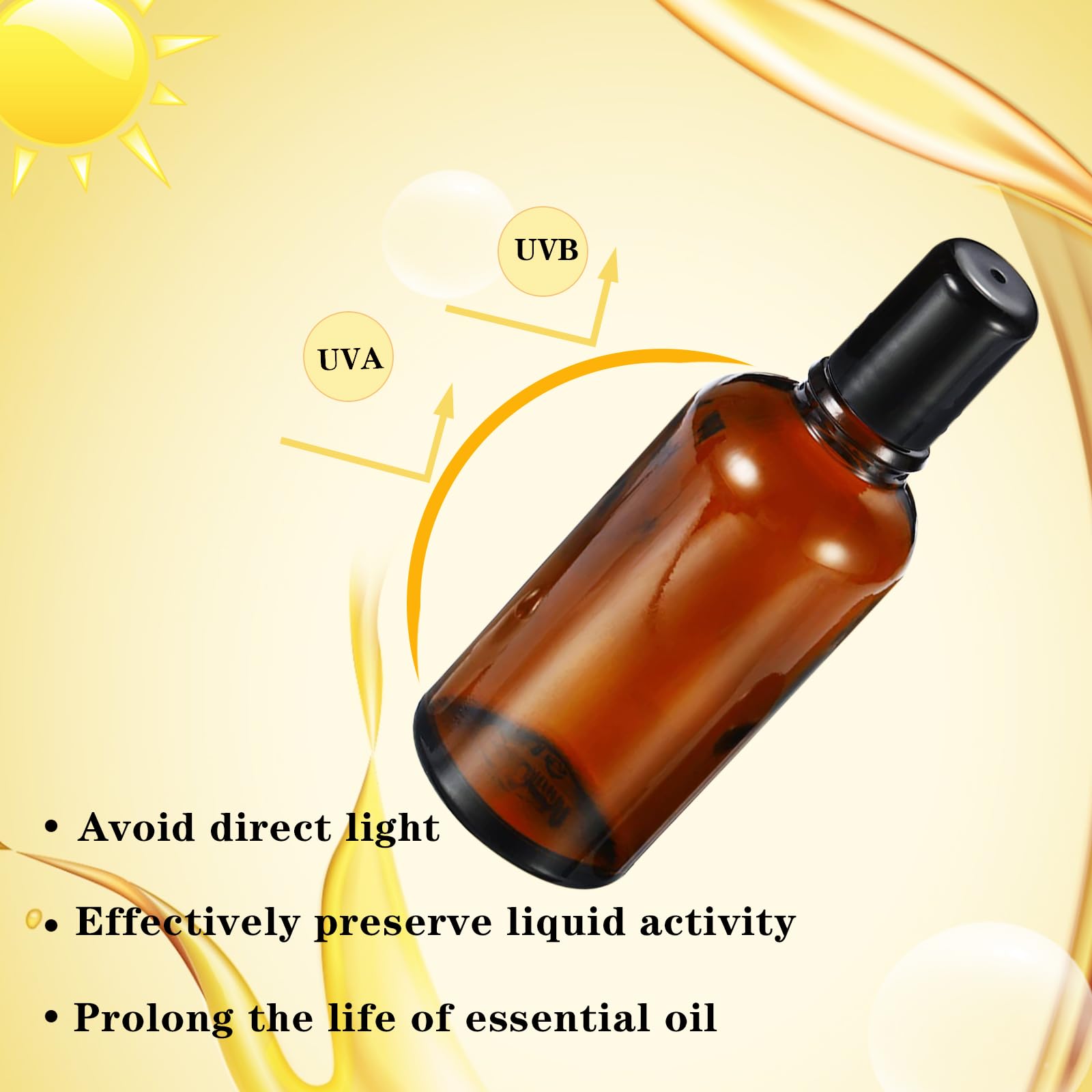 50ML Essential Oil Roller Bottles 3 Pack - Amber Glass Roll On Bottles with Stainless Steel Balls for Perfume, Aromatherapy & DIY Blends - Includes Opener, Funnel & Dropper - Perfect for Travel, Home Use & Gift Giving