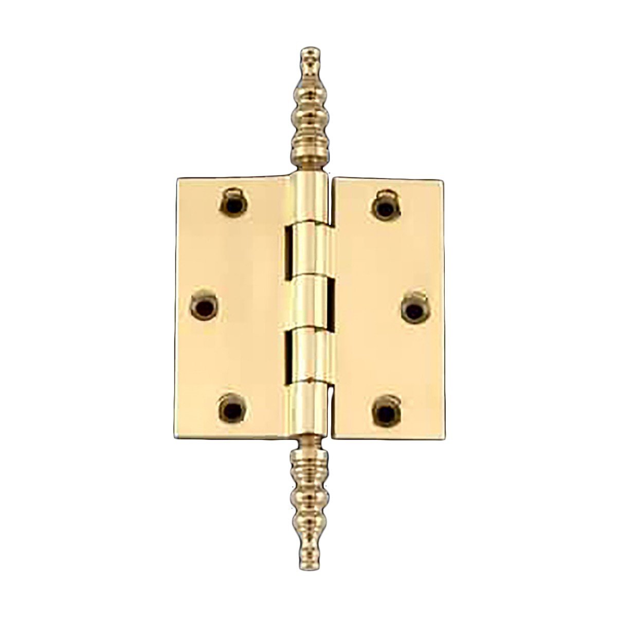 3.5 Inch Brass Cabinet Door Hinges for Kitchen - Stainless Steel Removable Steeple Tip Pins with Hardware | Durable Cabinet Hinges for Home Renovation & DIY Projects