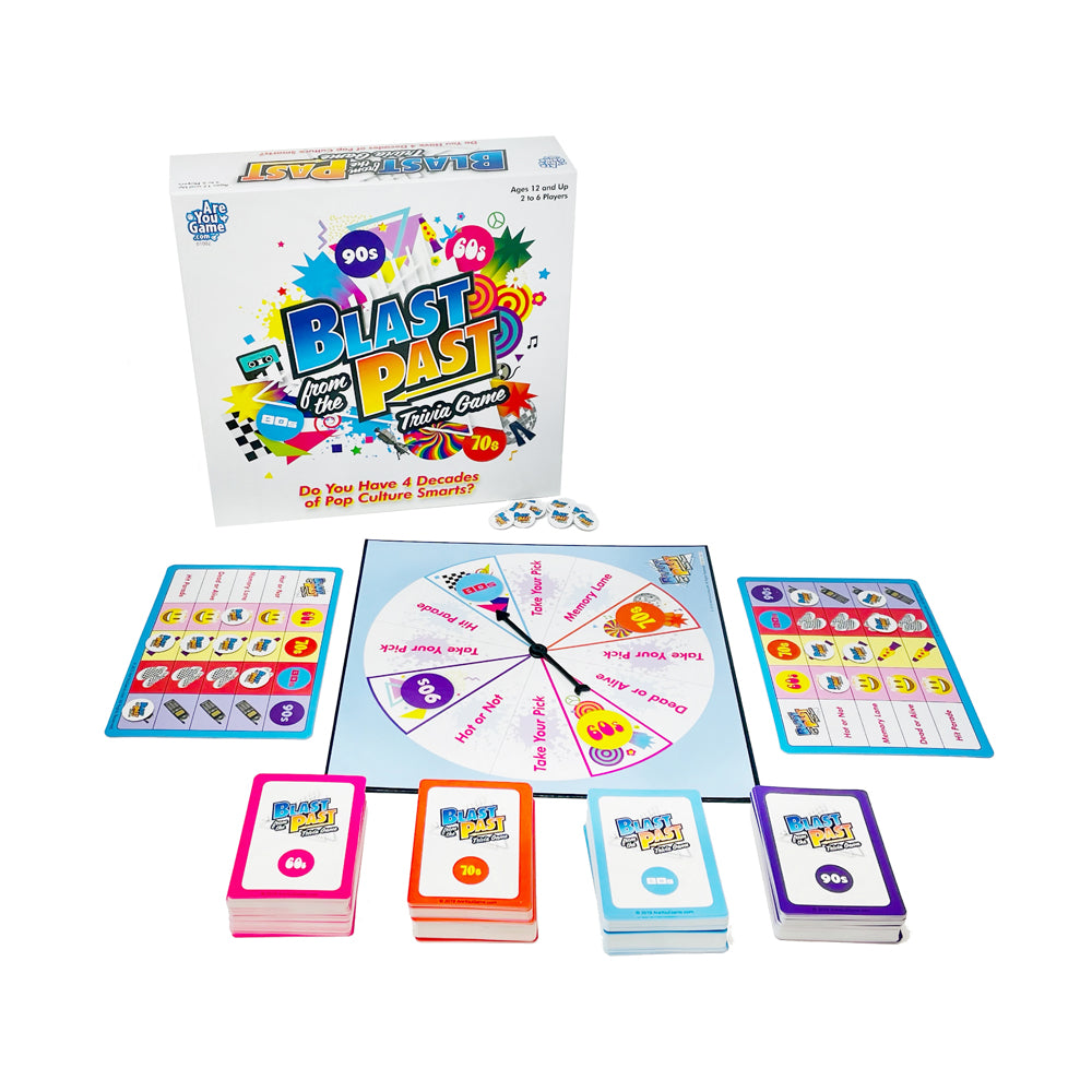Vintage Trivia Board Game - Blast from the Past Decades | Family Game Night & 80s 90s Nostalgia Party Game