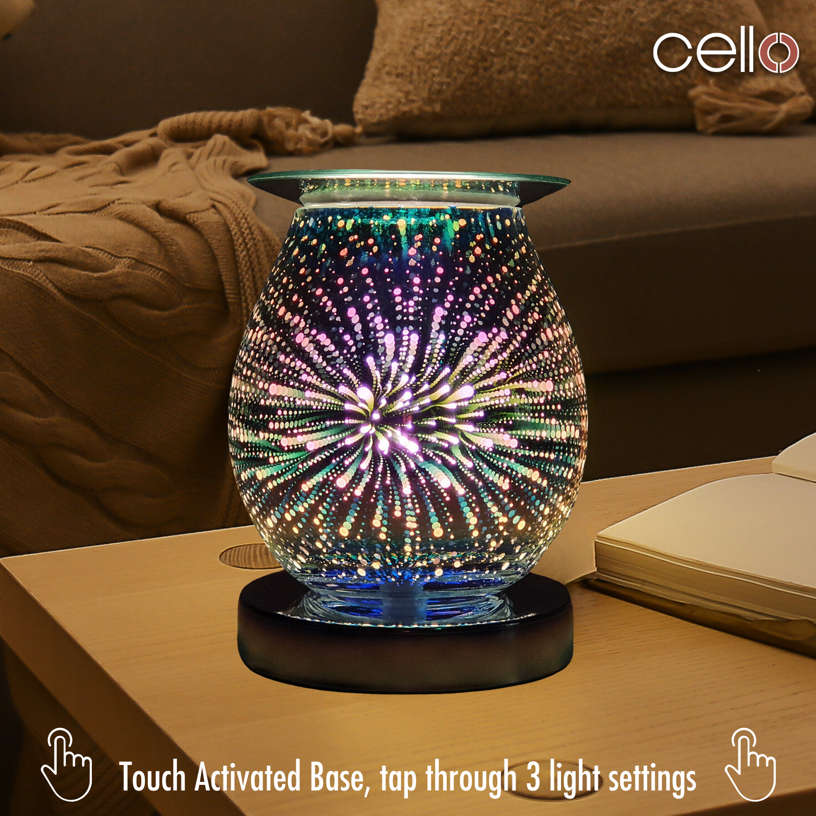 3D Pop Cello Electric Wax Warmer with Touch Control - Perfect for Aromatherapy, Home Decor, and Relaxation in Bedroom, Living Room, or Office